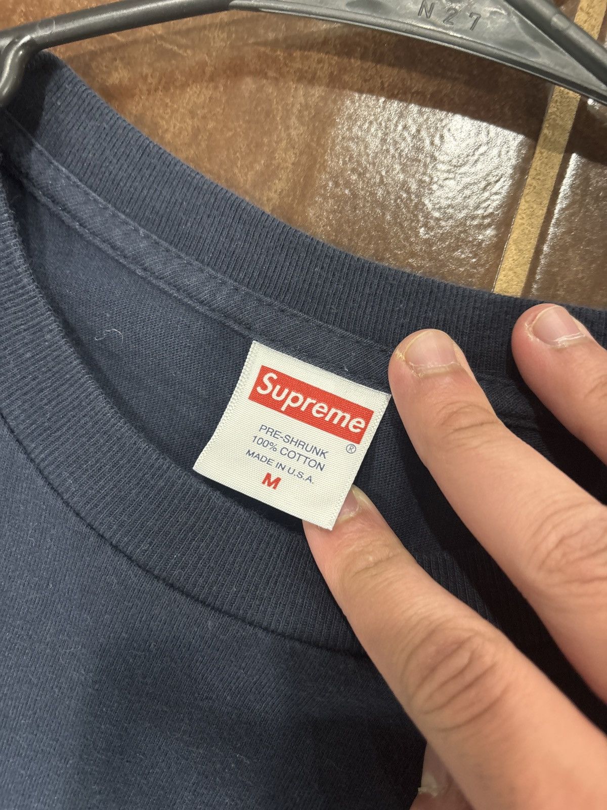 Supreme USED Supreme Box Logo L/S Tee Navy Size Medium Size US M / EU 48-50 / 2 - 4 Thumbnail