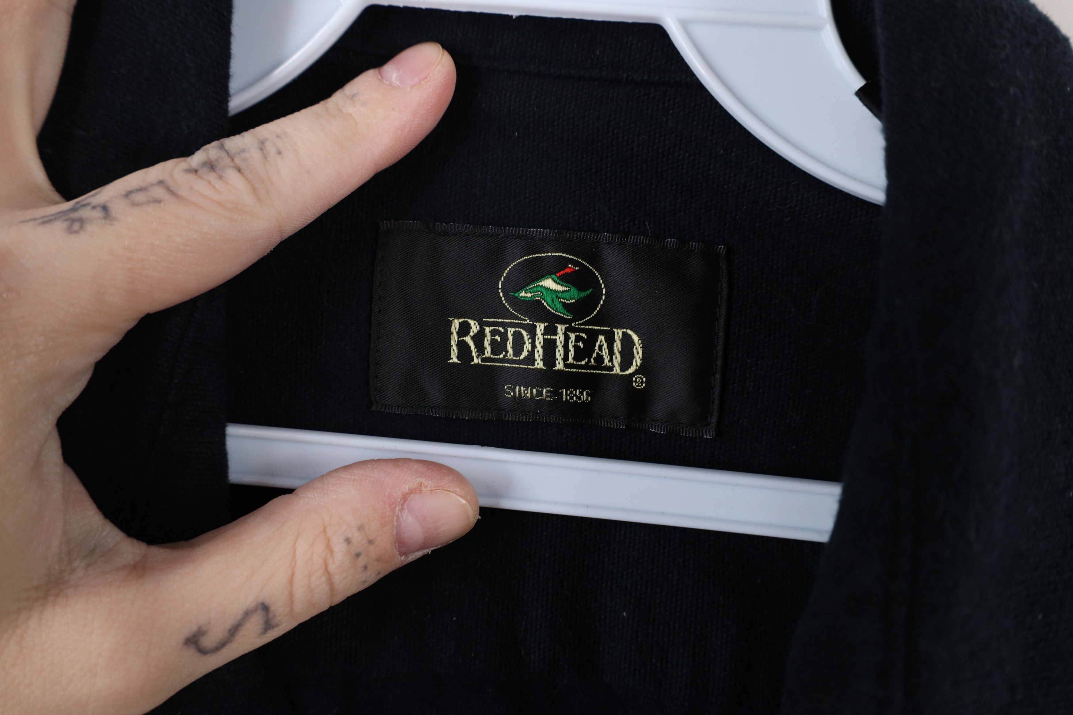 Vintage Vintage 90s Streetwear Heavyweight Canvas Button Shirt Black Size US L / EU 52-54 / 3 - 6 Thumbnail