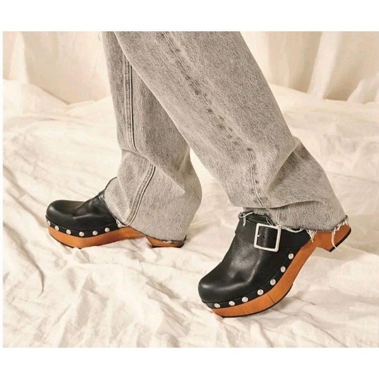 Free People Free People Culver City Clog Black Leather Studs EU 40 US 10 Size US 10 / IT 40 - 1 Thumbnail