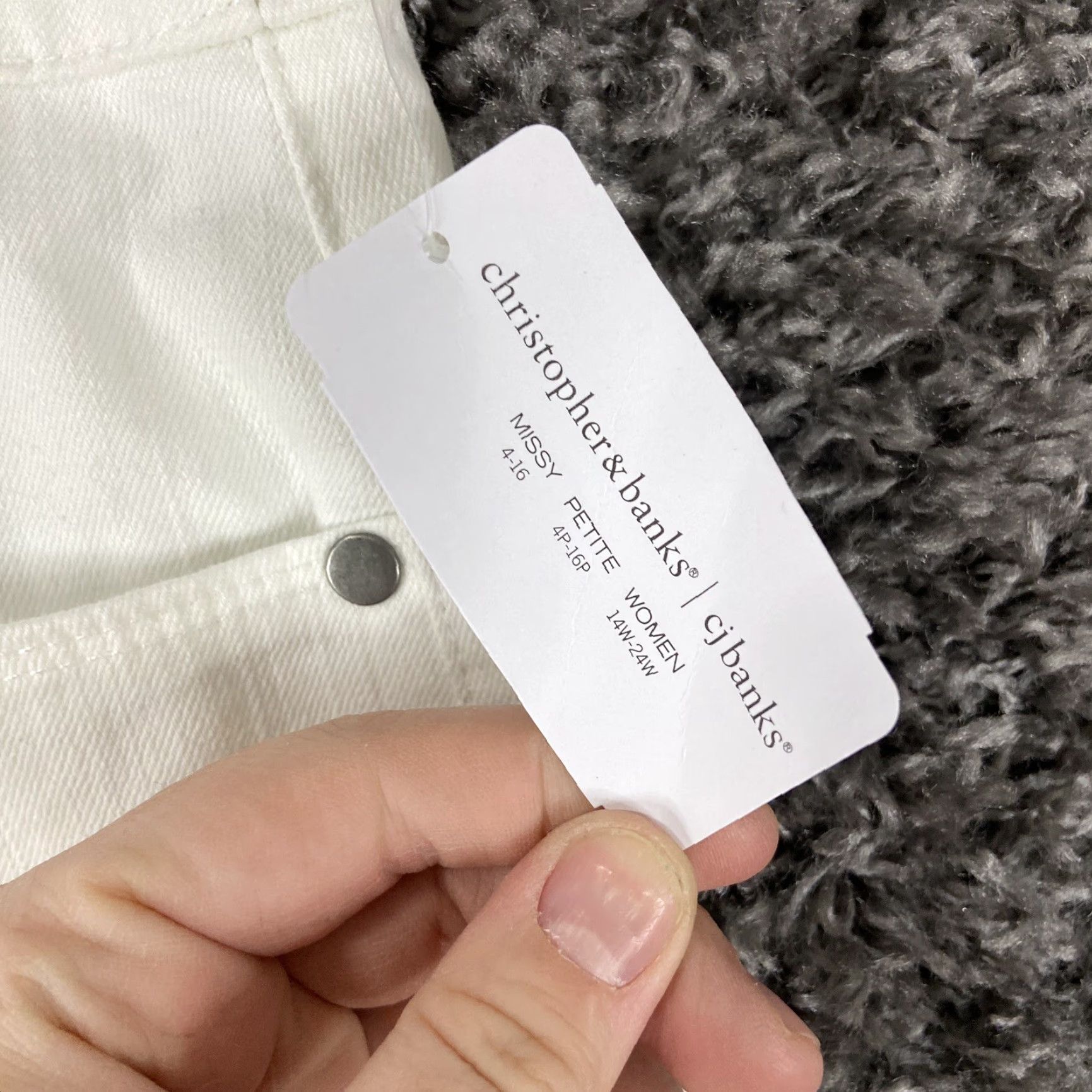 Vintage Christopher & Banks Women's Jeans Size 6 White Classic Fit Straight Leg Clothing Size 28" / US 6 / IT 42 - 4 Thumbnail