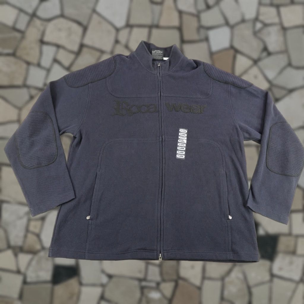 Rocawear VINTAGE Rocawear Jacket Mens XL Blue Knit Zip Stand-Up Collar Windbreaker Logo Pockets Hip Hop Outdoor 90s? Size US XL / EU 56 / 4 - 1 Thumbnail