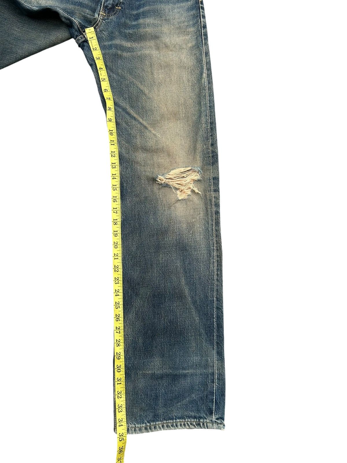 Kapital × Lee × Vintage Vintage Lee Selvedge Rusty Distressed Denim Jeans Mudwash Size US 28 / EU 44 - 19 Thumbnail