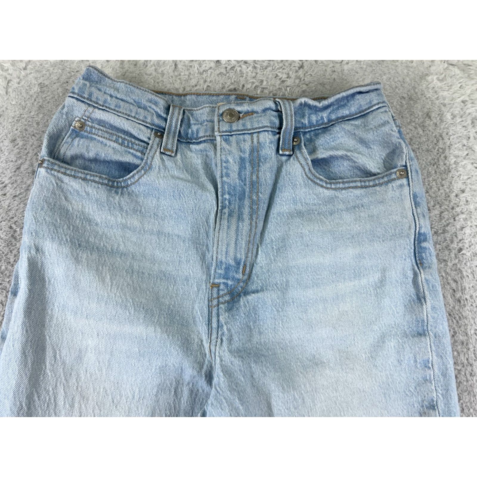 Levi's Levi's Women’s High Rise Slim Straight Denim Jeans 26 Blue Light Distressed 70s Retro Casual Size 26" / US 2 / IT 38 - 4 Thumbnail