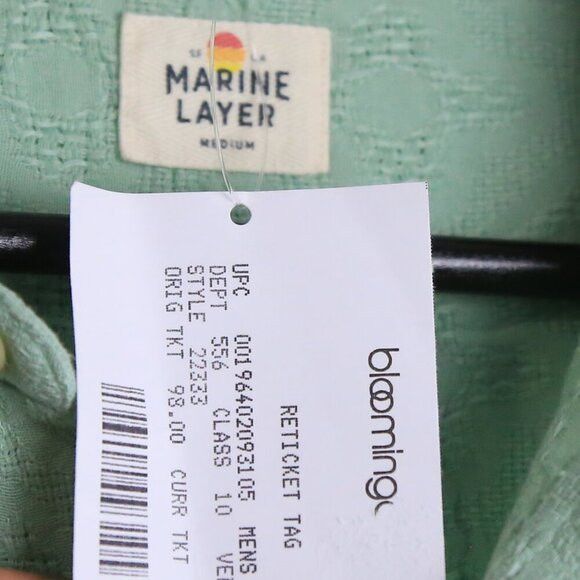 Marine Layer Marine Layer Theo Short Sleeve Textured Light Green Shirt Size US M / EU 48-50 / 2 - 4 Thumbnail