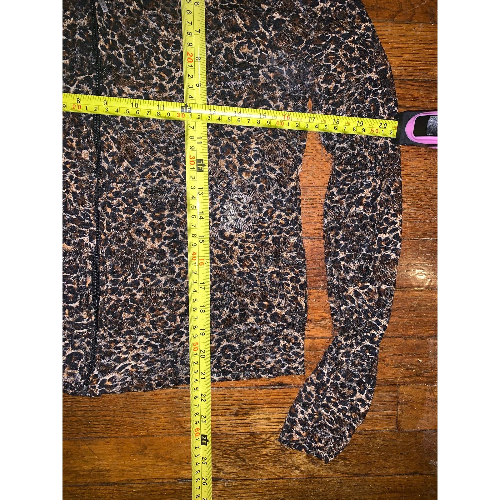 Other × Vintage Y2K Leopard Print Mesh Zip Hoodie Womens Large Sheer Size L / US 10 / IT 46 - 9 Thumbnail