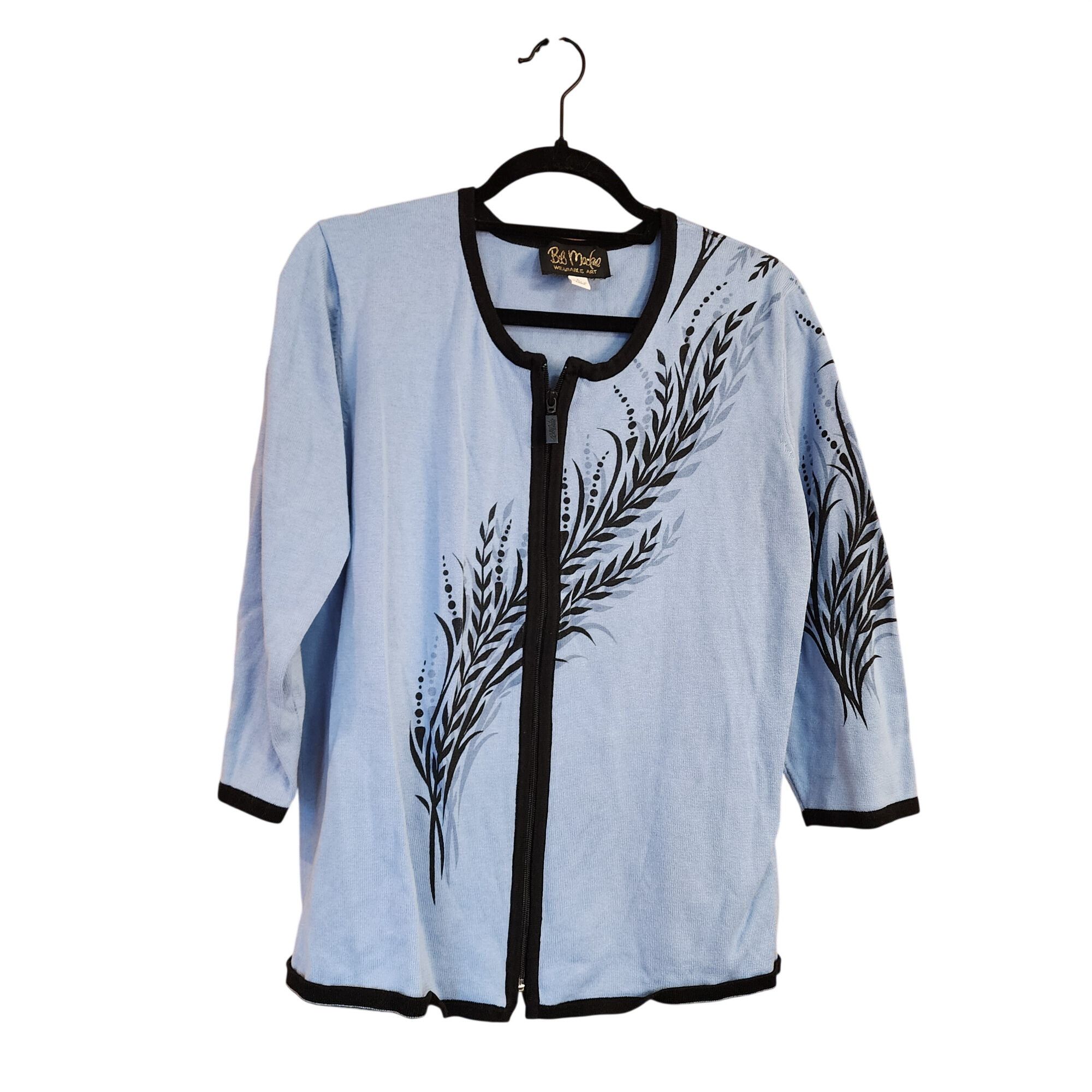 Bob Mackie Bob Mackie Wearable Art Zippered Cardigan Womens size L Size L / US 10 / IT 46 - 1 Thumbnail