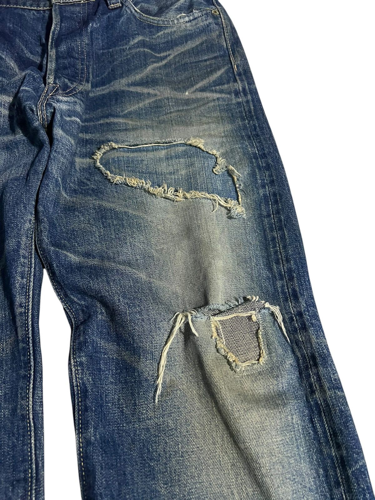 Sugar Cane VINTAGE SUGAR CANES LOT 901 DISTRESS SELVEDGE JEANS Size US 31 - 6 Thumbnail