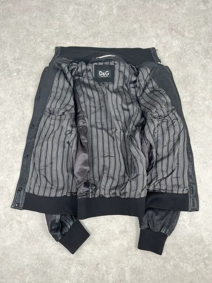 Dolce & Gabbana 2000s Dolce & Gabbana Black Buttoned Biker Leather Jacket Size US S / EU 44-46 / 1 - 9 Thumbnail