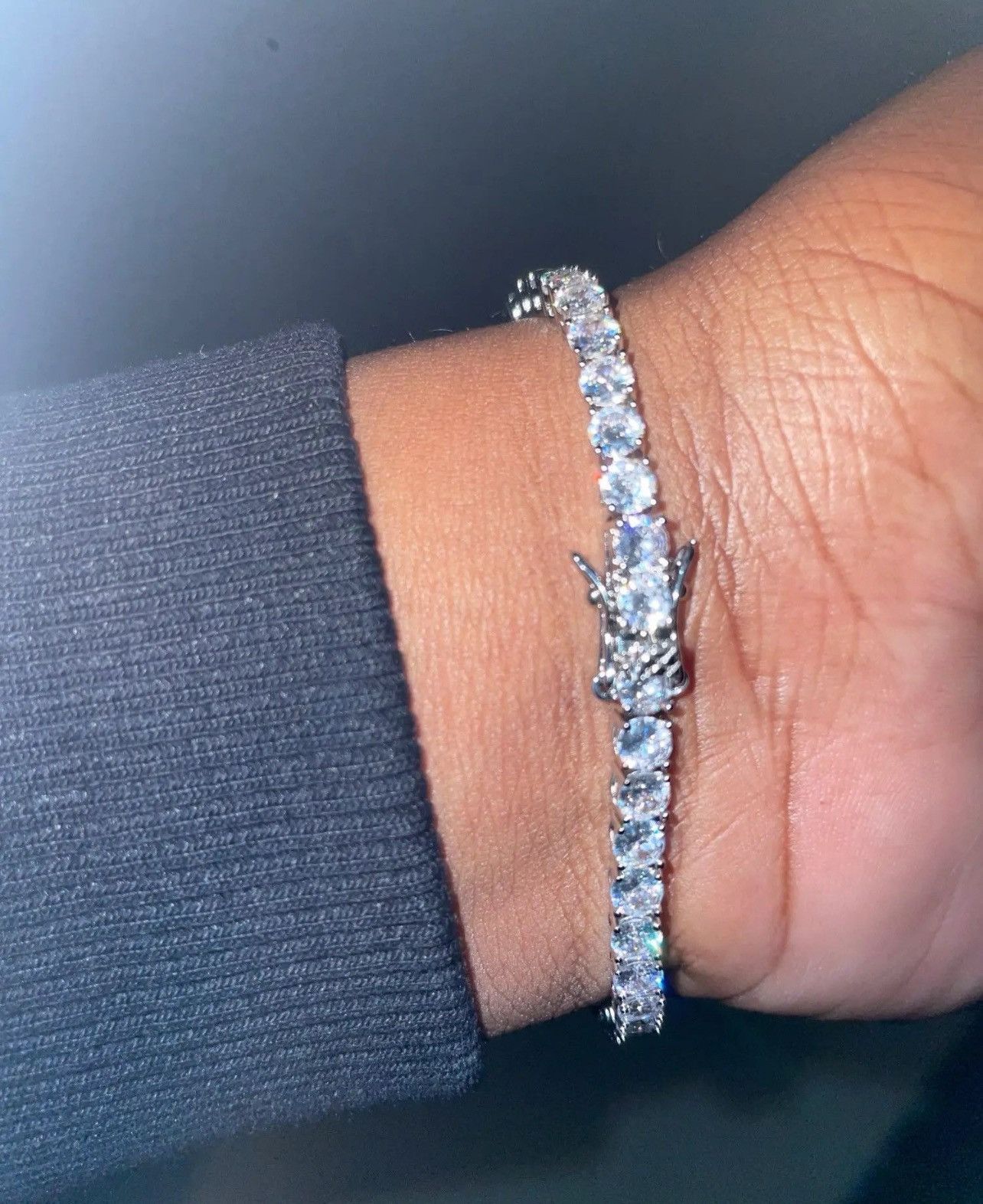 Other Silver Color 5 MM AAA Cubic Zirconia Tennis Chain Bracelet Size ONE SIZE - 5 Thumbnail