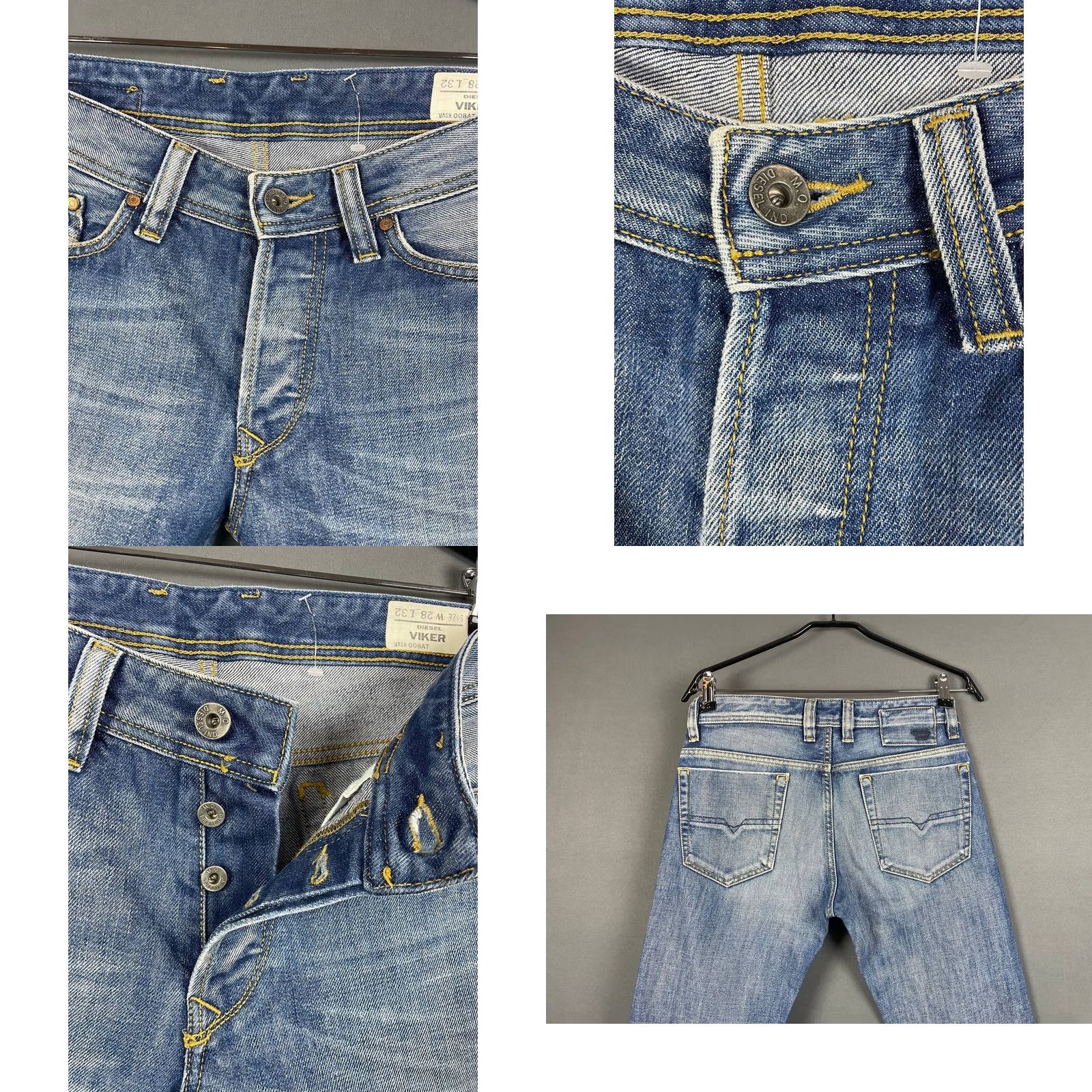 Diesel Diesel Viker Jeans Men Size 28 Blue Denim Cotton Straight Leg Button Belt Loop Size US 28 / EU 44 - 8 Thumbnail