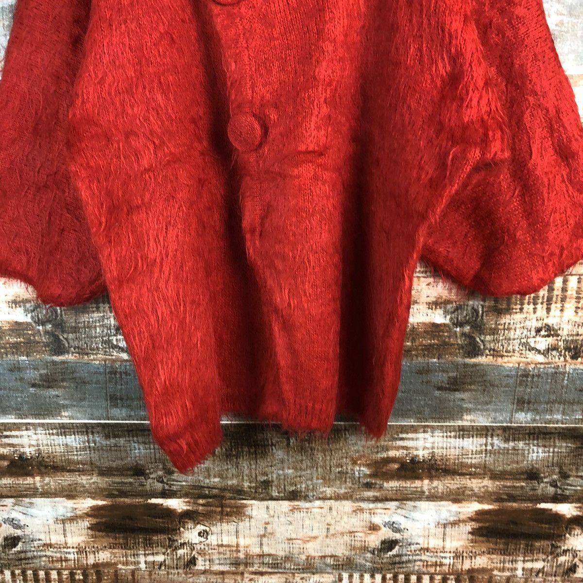 Homespun Knitwear × Japanese Brand Japanese Brand Red Mohair Cardigan #A2295 Size XL / US 12-14 / IT 48-50 - 6 Thumbnail