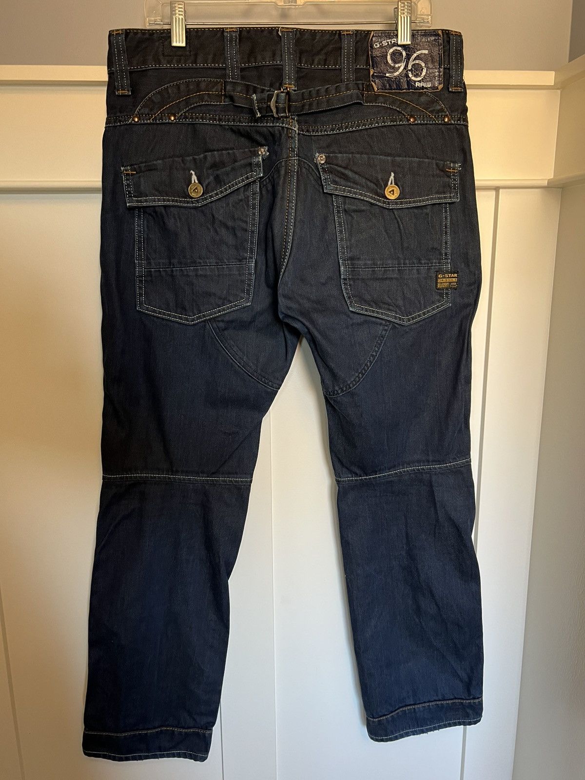 G-Star Vintage G-Star Raw biker knee back buckle straight leg jeans Size US 34 / EU 50 - 2 Thumbnail