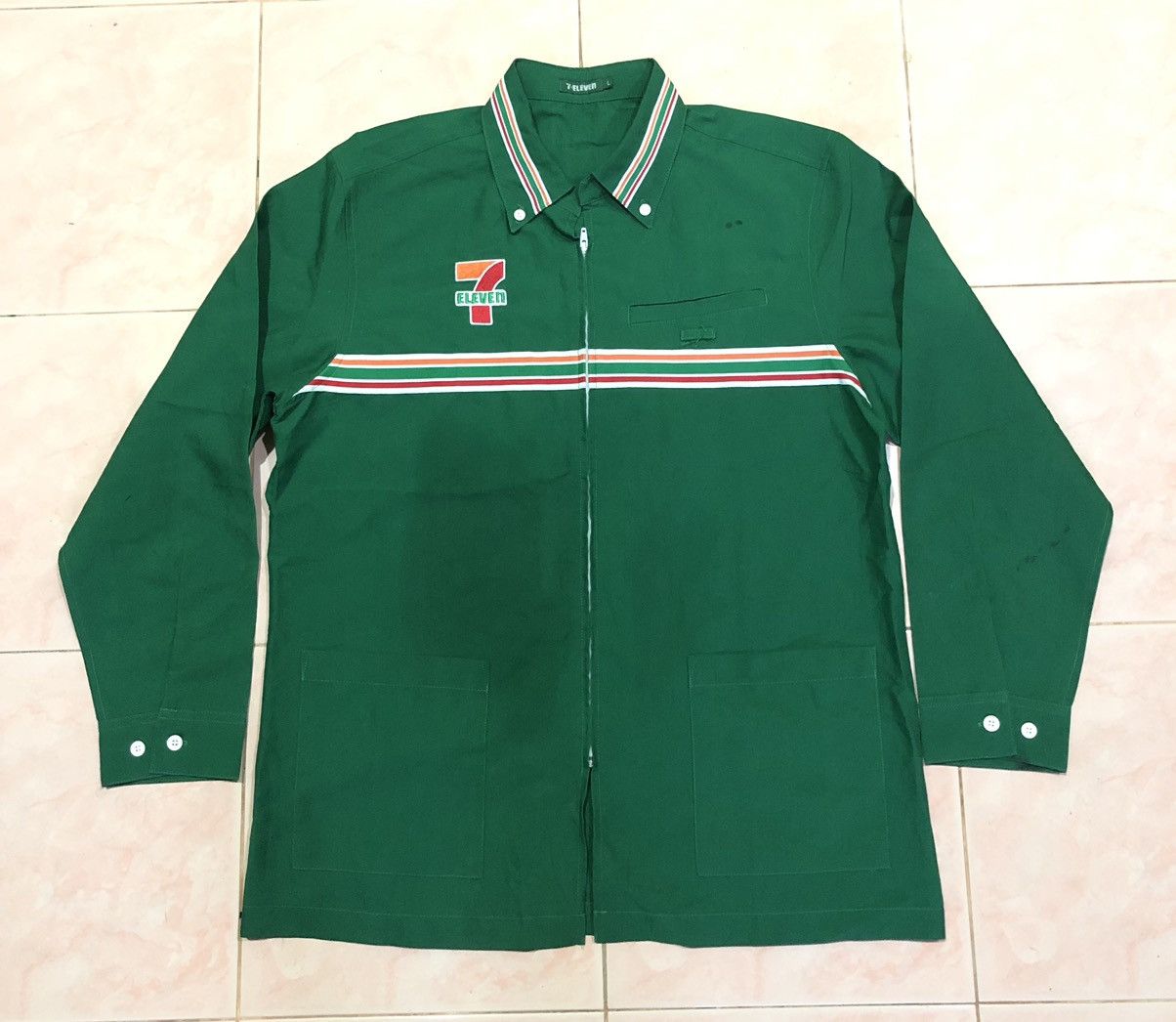 Japanese Brand × Vintage Vintage 7 Eleven Zip Up Work Shirt Size US L / EU 52-54 / 3 - 1 Thumbnail