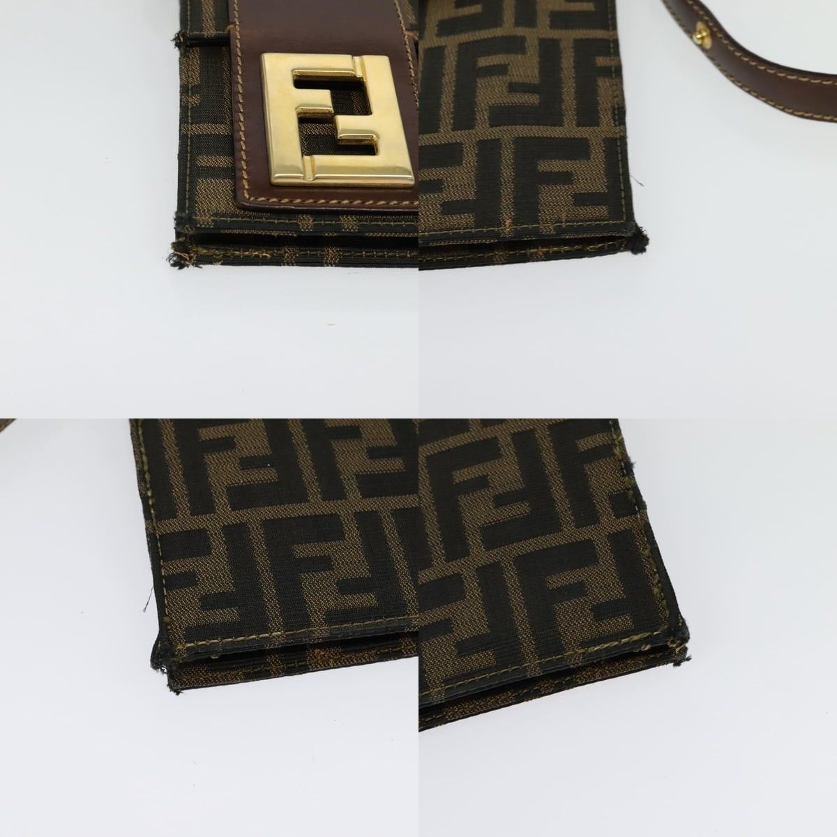 Fendi FENDI Zucca Canvas Shoulder Bag Black Brown Gold Size ONE SIZE - 10 Thumbnail
