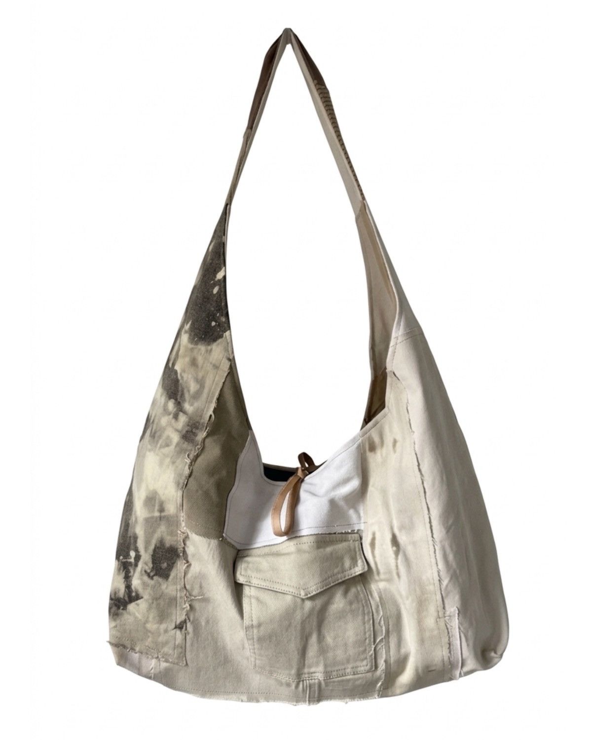 Custommade Handcrafted oversized messenger bag made from reworked denim Size ONE SIZE - 1 Thumbnail