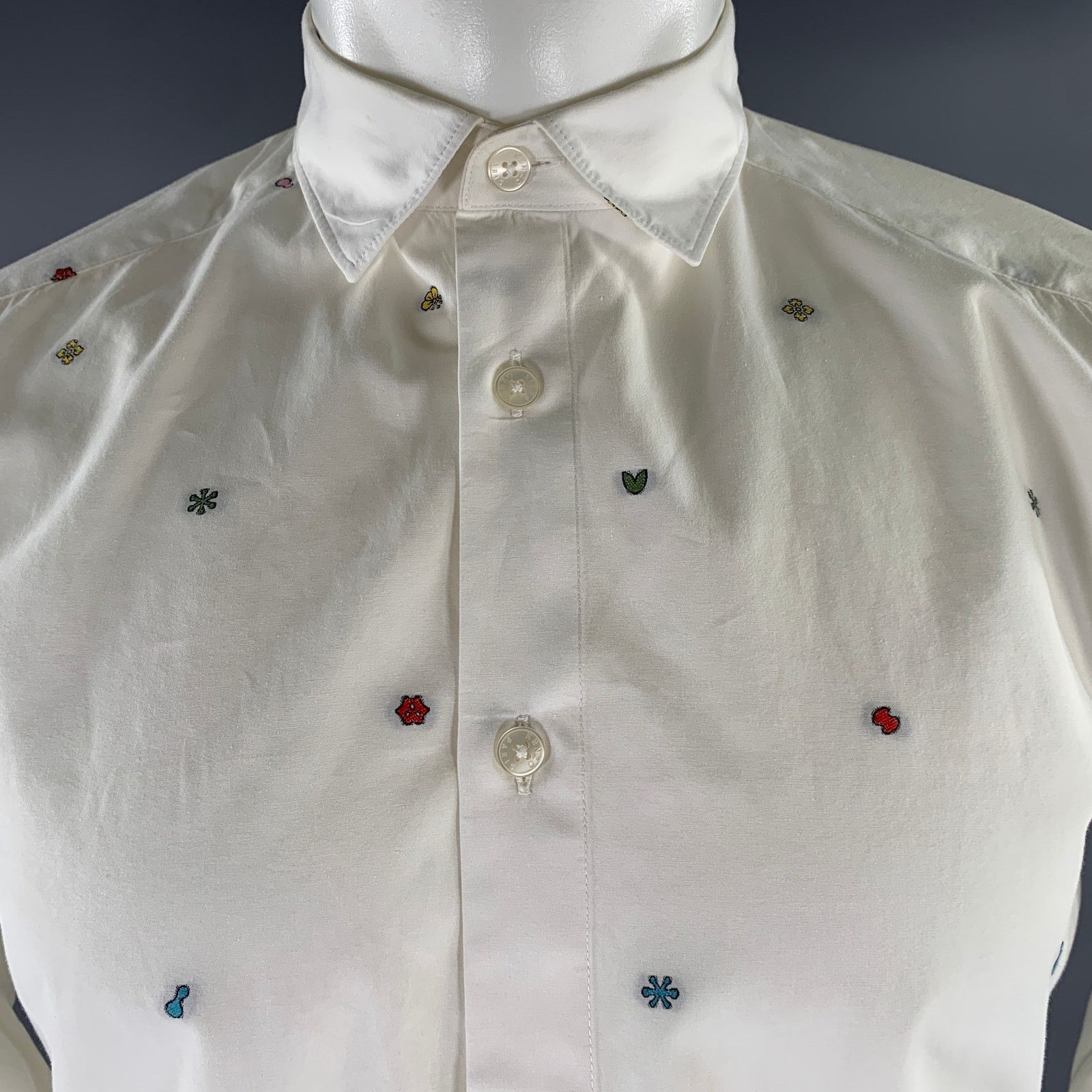 Kenzo KENZO S White Cotton Button Up Long Sleeve Shirt Size US S / EU 44-46 / 1 - 2 Thumbnail