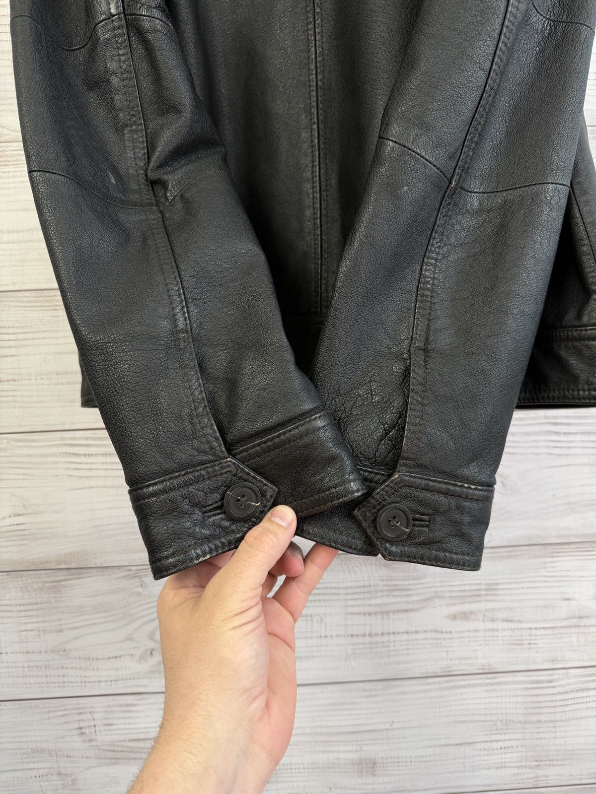 Armani Armani Jeans Leather Jacket Size US L / EU 52-54 / 3 - 8 Thumbnail