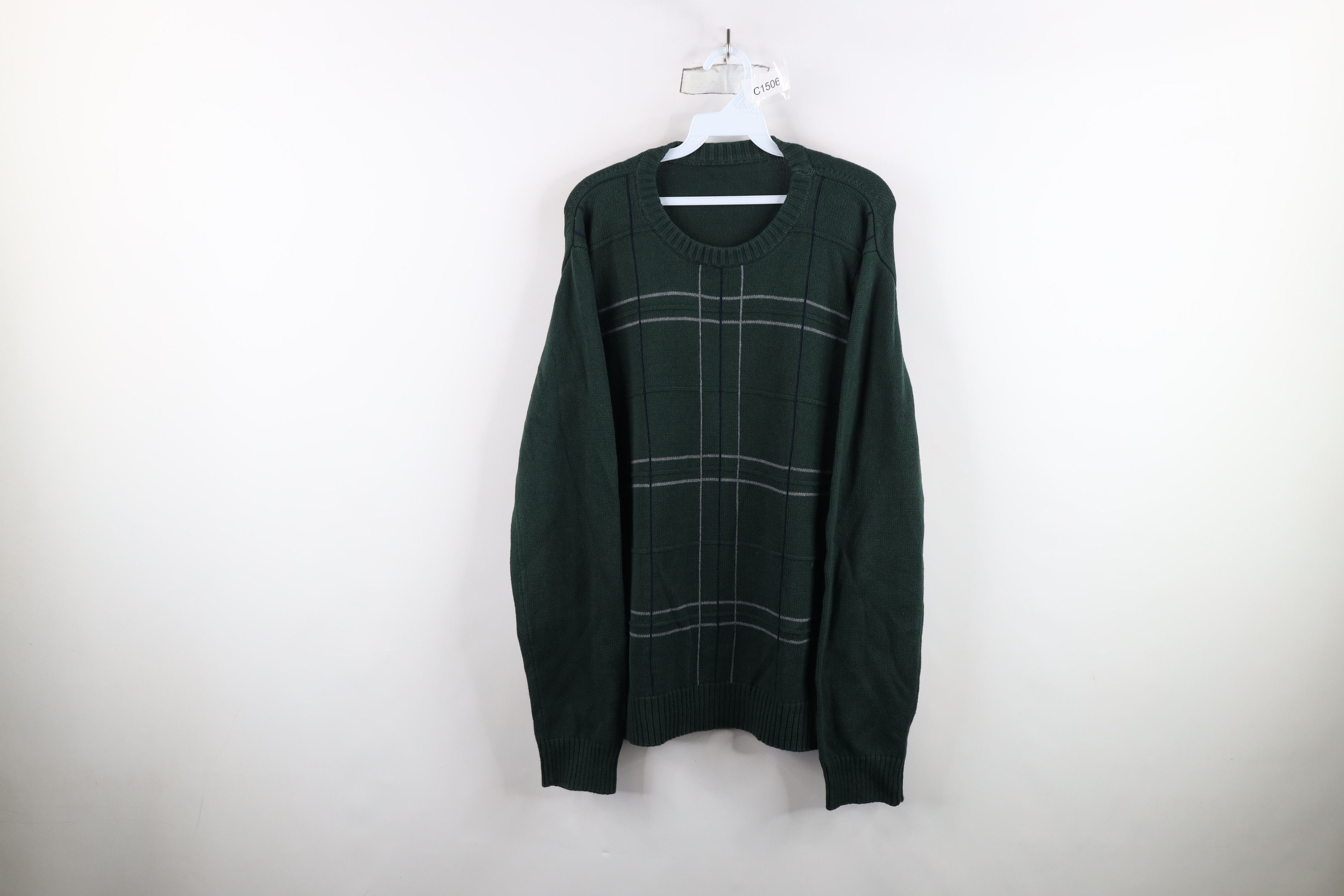 Vintage Vintage 90s Streetwear Knit Crewneck Dad Sweater Green Size US XL / EU 56 / 4 - 1 Thumbnail