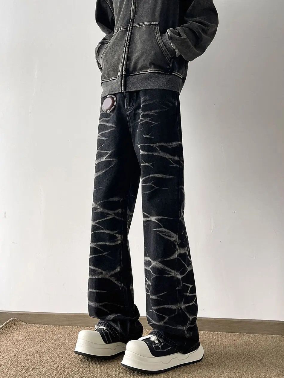 Japanese Brand Retro loose slightly flared wave jeans Size US 32 / EU 48 - 5 Thumbnail