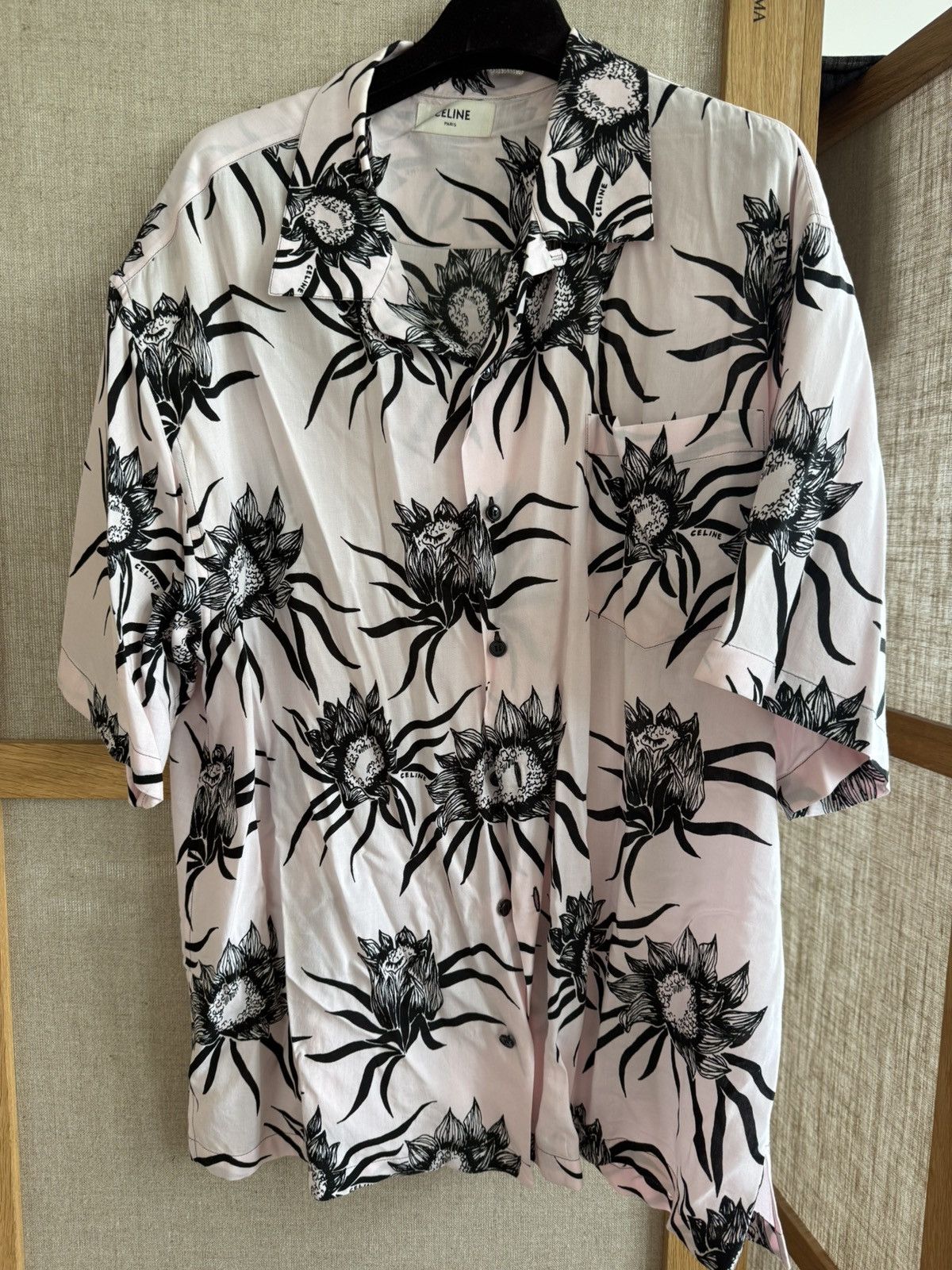 シャツ Celine Hawaian shirt with Triomphe print CELINE hawaiian shirt in printed viscose | REVERSIBLE