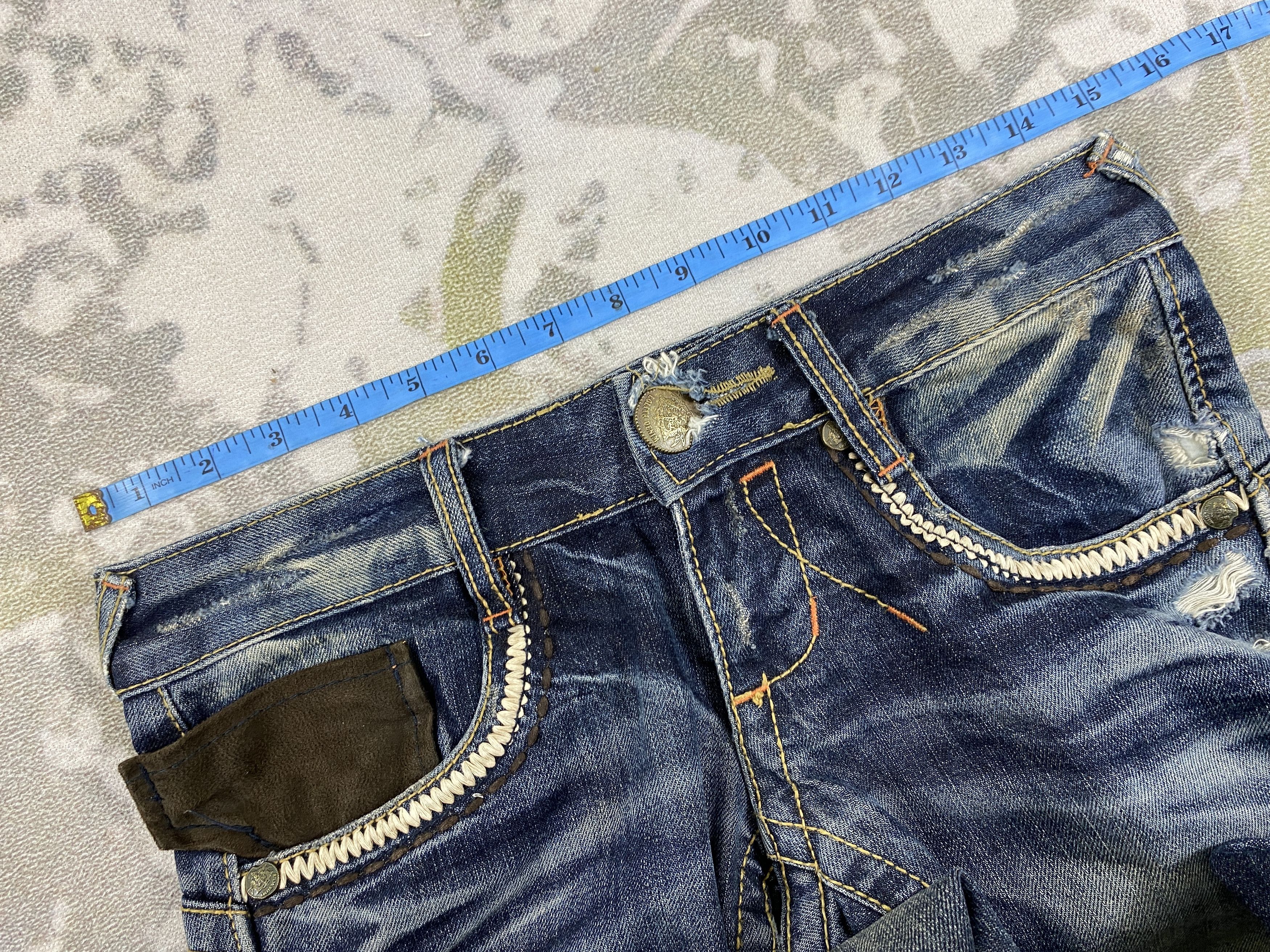 If Six Was Nine Vintage Lolita Low Rise Flare Jeans Denim JN3504 Size US 30 / EU 46 - 5 Thumbnail