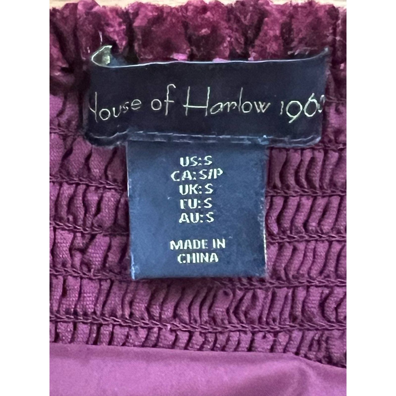 House of Harlow House of Harlow 1960 x Burgundy Velvet Tie Maroon S A001467 Size S / US 4 / IT 40 - 3 Thumbnail