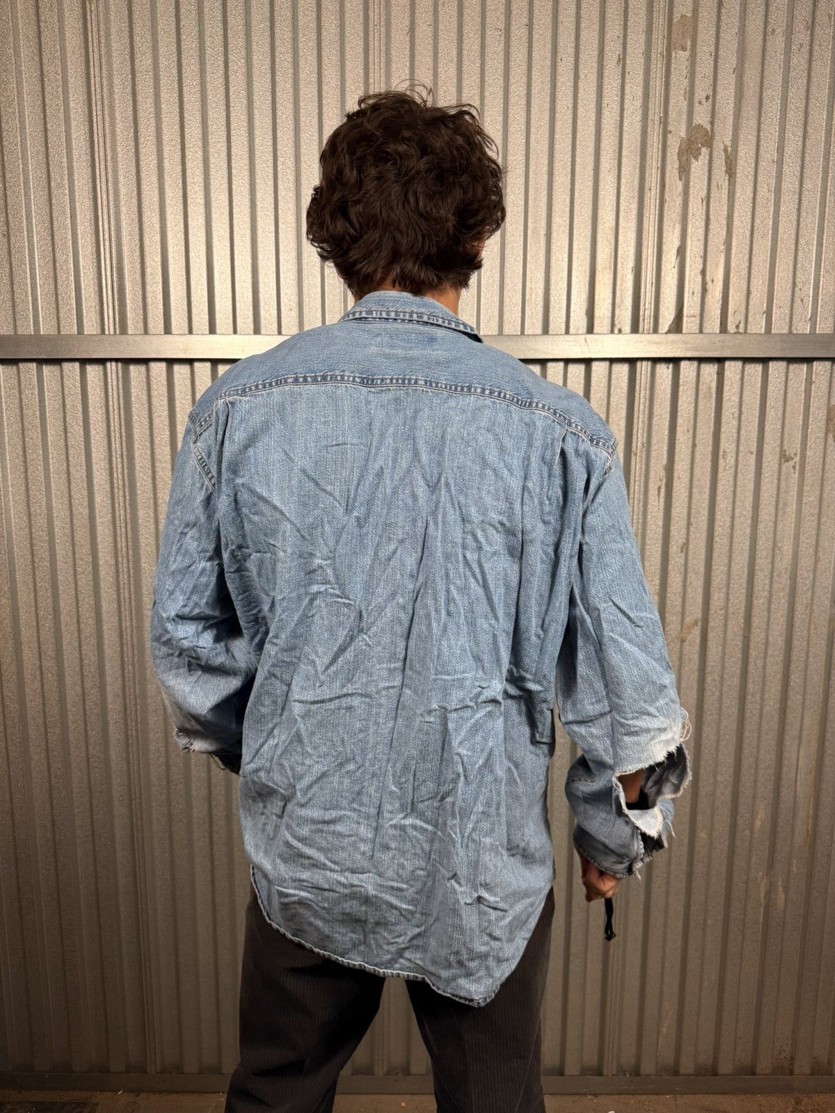 Levi's Vintage Distressed Levis Denim Western Button Up Shirt Size US XL / EU 56 / 4 - 2 Thumbnail