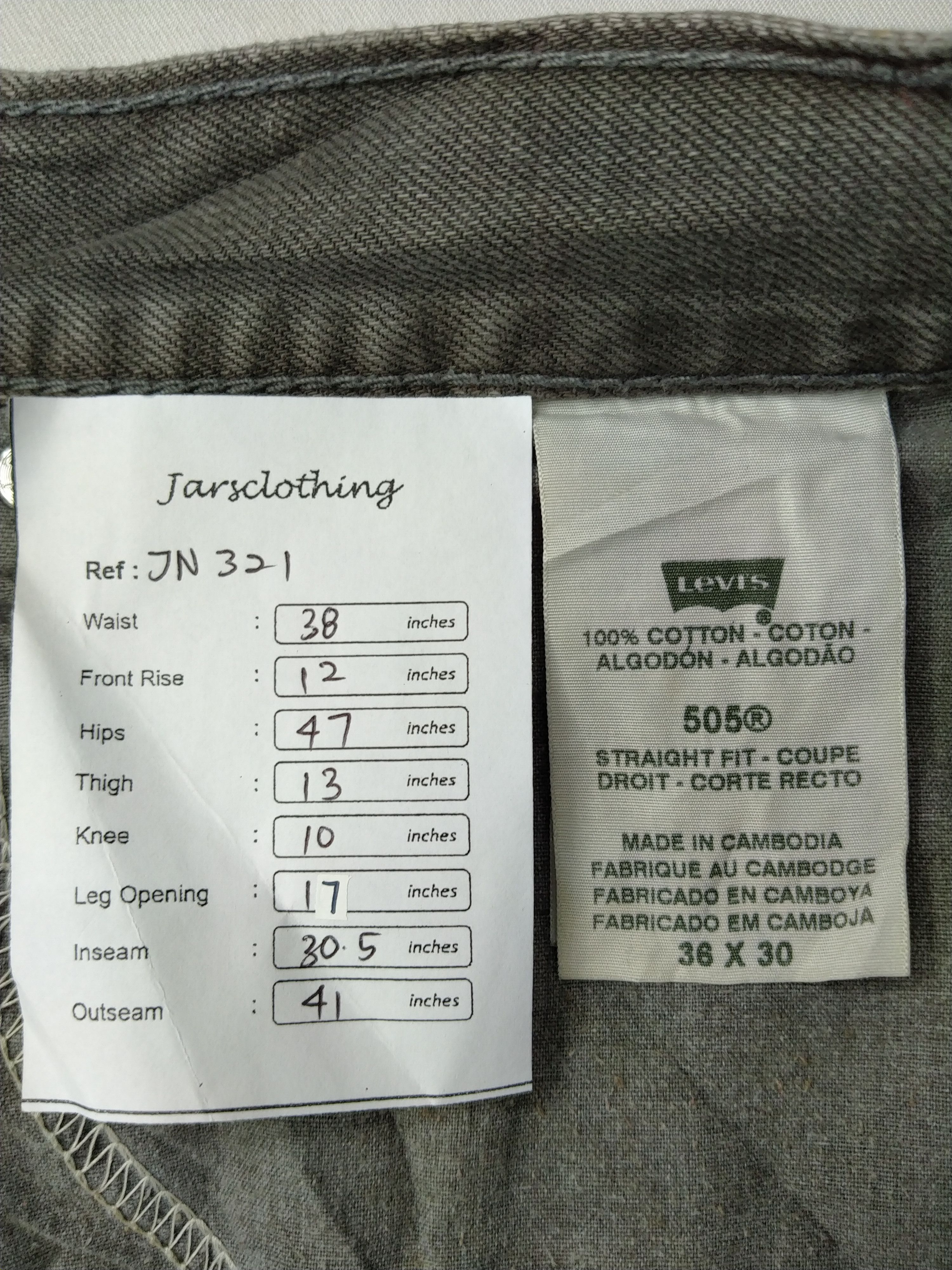 Levi's Vintage Levi's 505 Straight Fit 38 x 30.5 Denim -JN321 Size US 38 / EU 54 - 11 Thumbnail