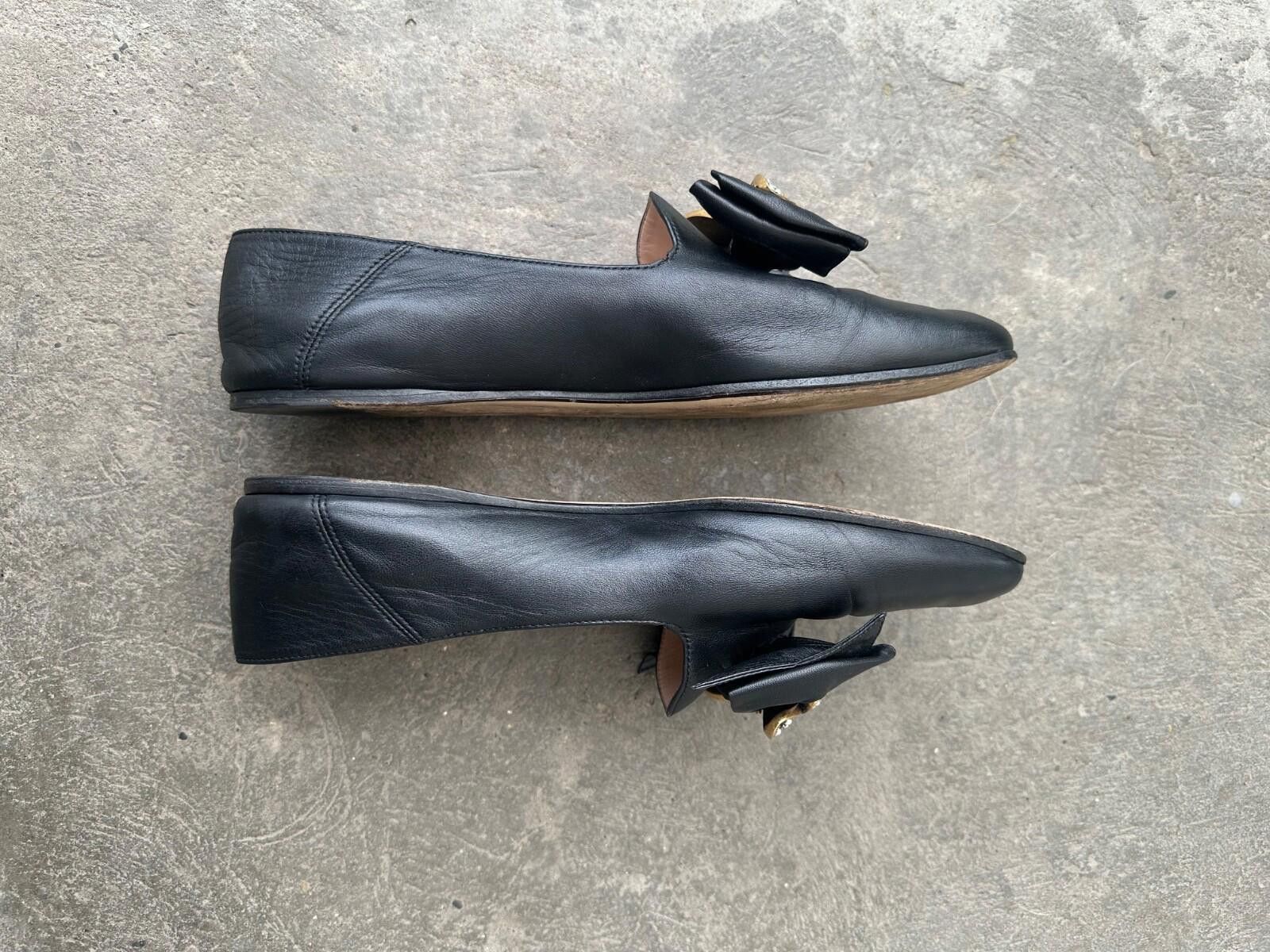 Gucci Gucci Black Queen Margaret Nappa Calfskin Leather Loafers 39 Size US 7.5 / IT 37.5 - 6 Thumbnail