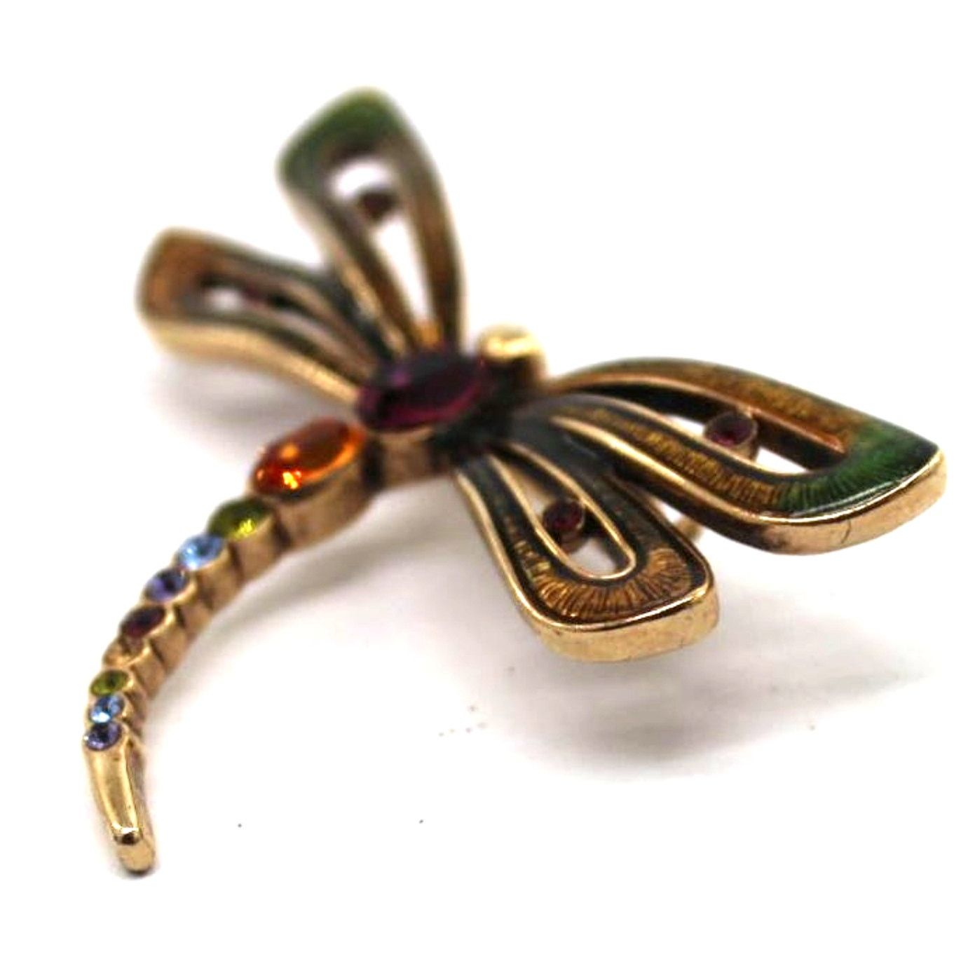Monet Monet Multi Colored Rhinestones Dragonfly Brooch • Enamel Size ONE SIZE - 2 Thumbnail