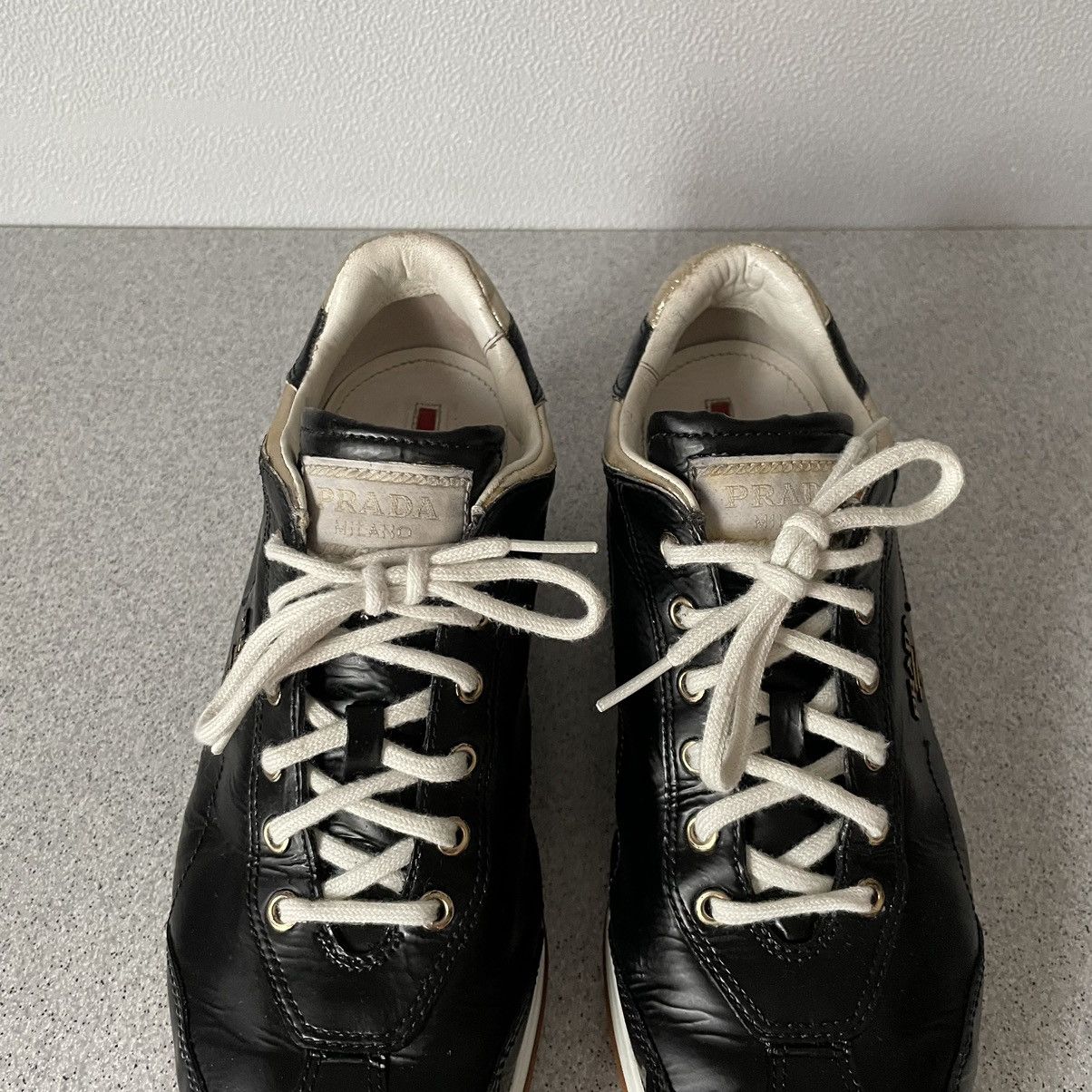 Prada Prada Vintage Black / Gold Sneakers Size US 7.5 / EU 40-41 - 6 Thumbnail