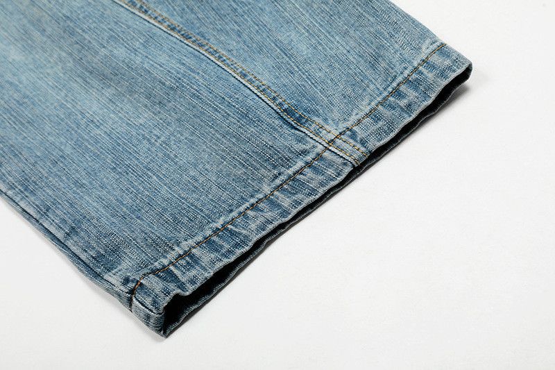 Vintage American distressed patchwork loose curved jeans for men Size US 32 / EU 48 - 6 Thumbnail