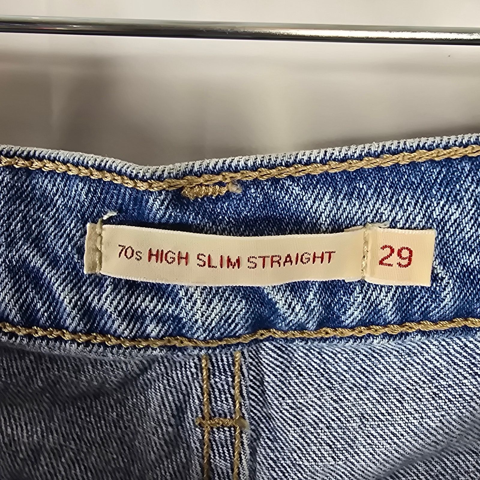 Levi's Levi's Premium 70's High Slim Straight Blue Denim Jeans 29 Size US 29 - 3 Thumbnail