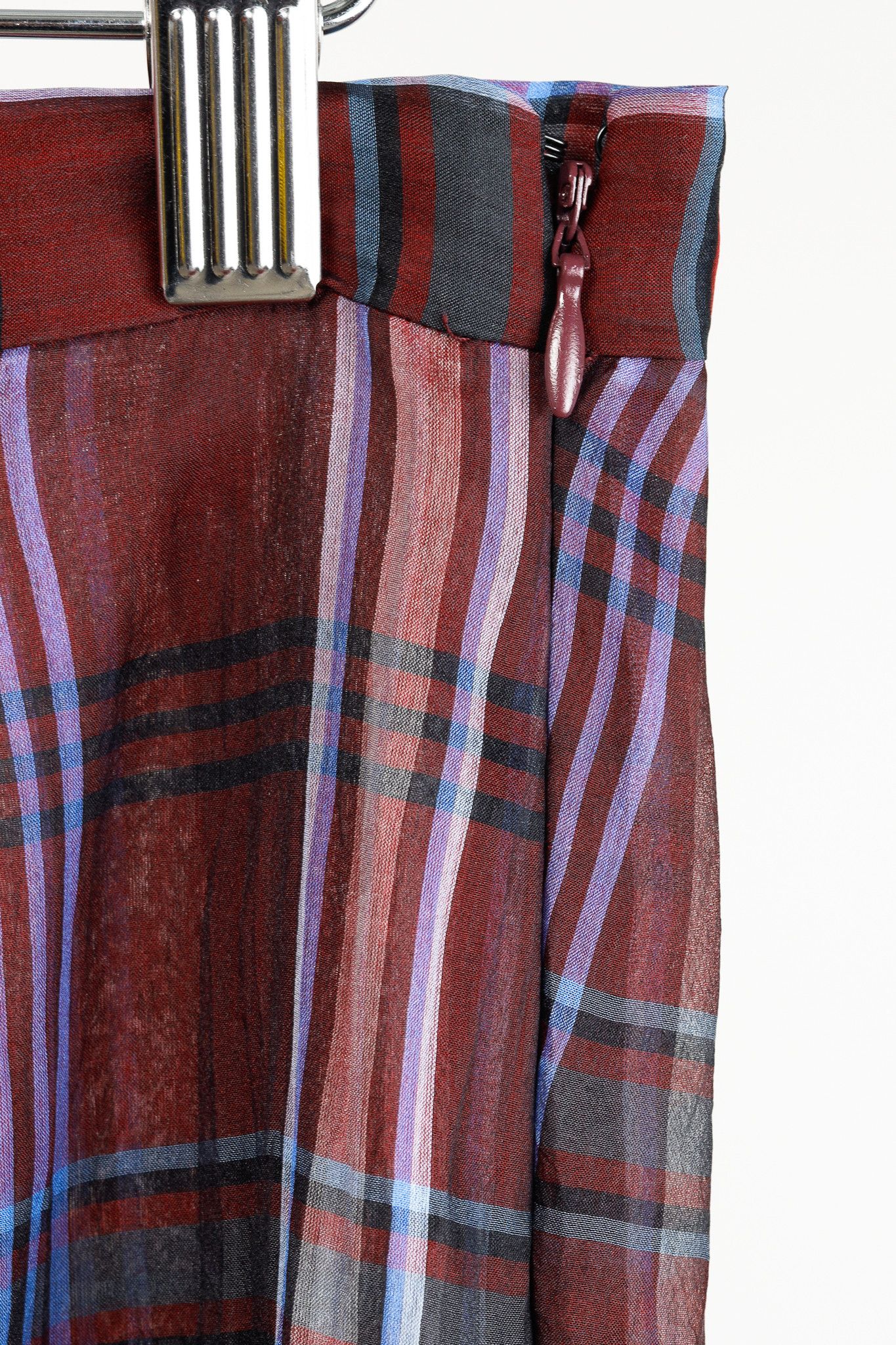 Dries Van Noten Dries Van Noten SS/13 Runway Silk Tartan Draped Midi Skirt Size 28" / US 6 / IT 42 - 7 Thumbnail