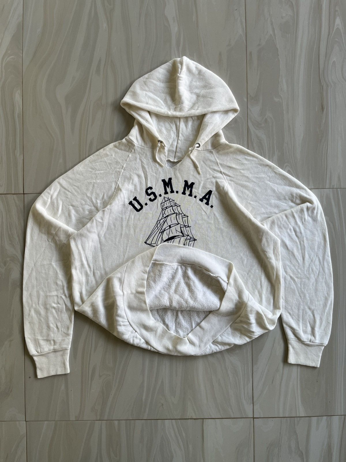 Russell Athletic × Vintage Vintage 80s U.S.M.M.A. Hoodie ⛵️ Size US M / EU 48-50 / 2 - 2 Thumbnail