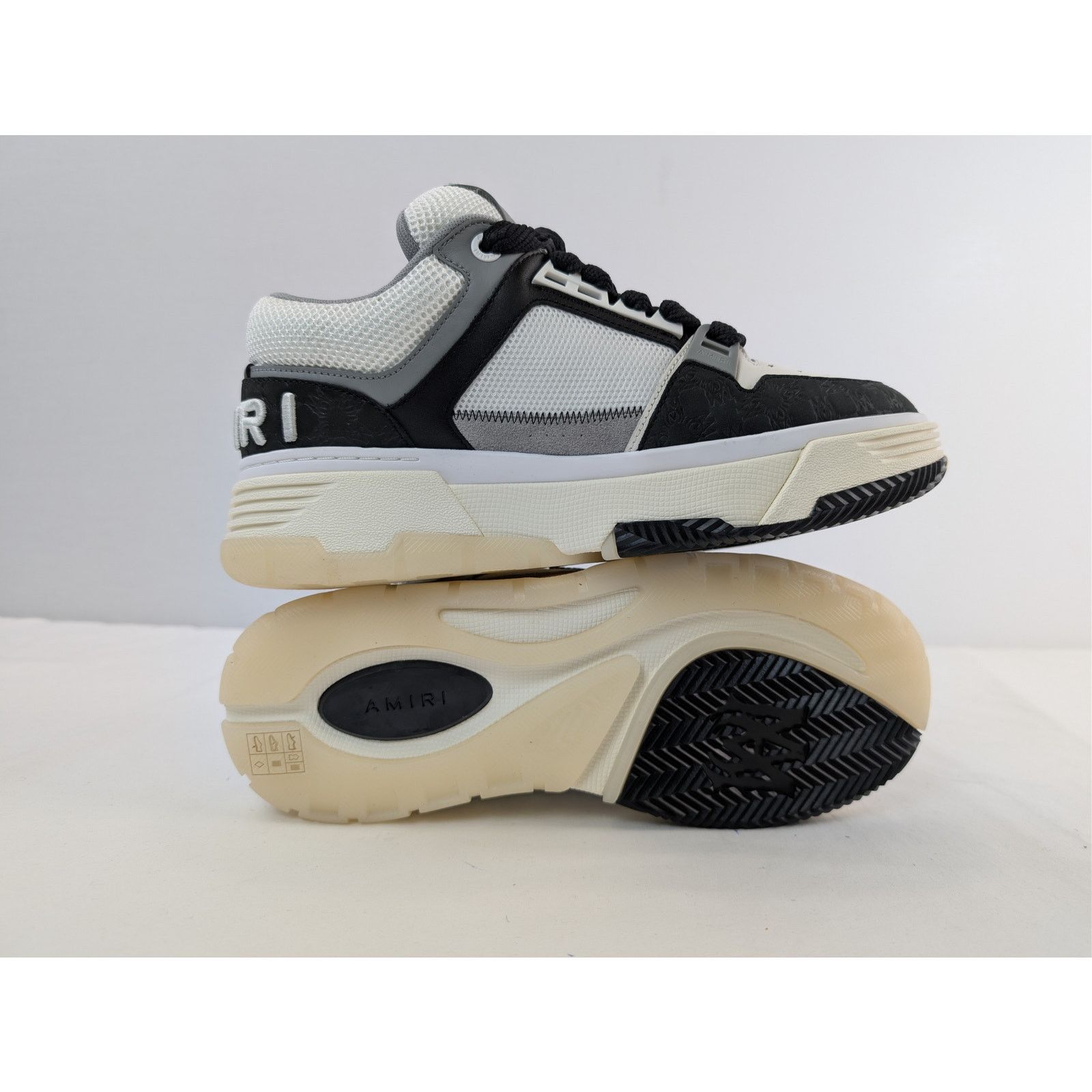Amiri o1rshd1 MA-1 Quad Debossed Nubuck Sneakers in Black Size US 10 / EU 43 - 14 Thumbnail