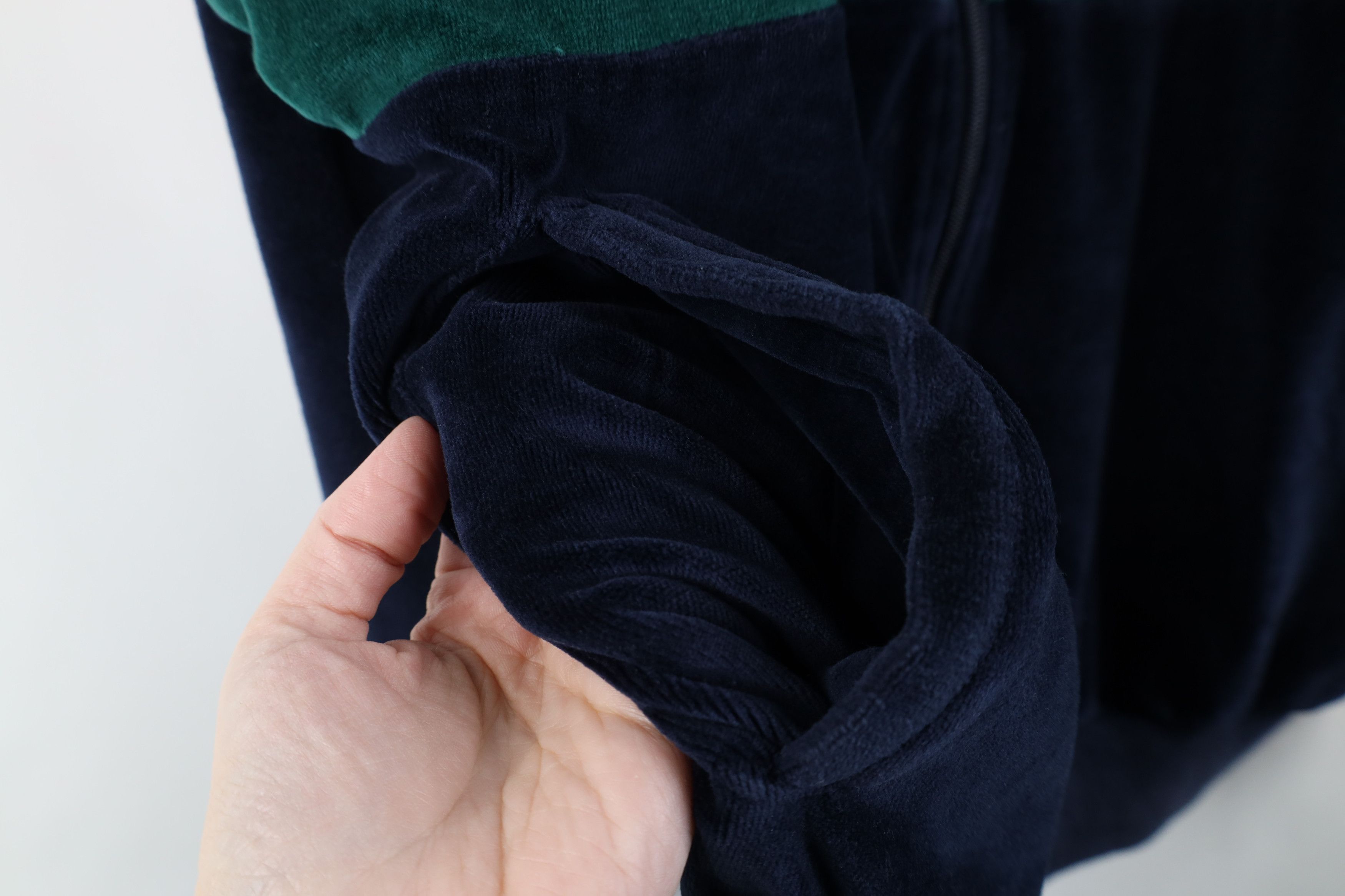 Vintage Vintage 90s Streetwear Block Velour Warm Up Track Jacket Size US M / EU 48-50 / 2 - 5 Thumbnail