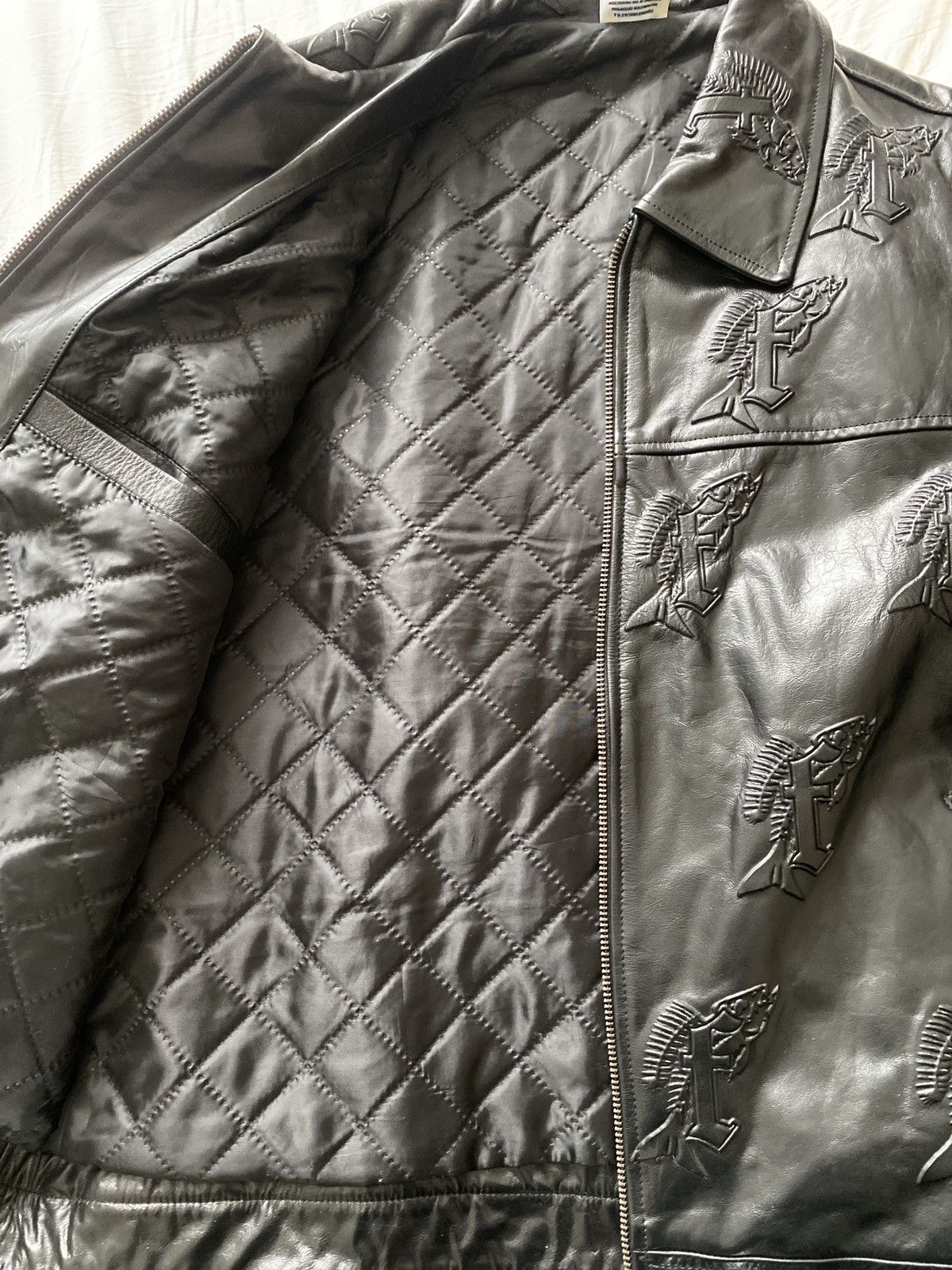 Other Fishing for Scale by Kobe Fisher - Logo Leather Jacket Size US L / EU 52-54 / 3 - 7 Thumbnail