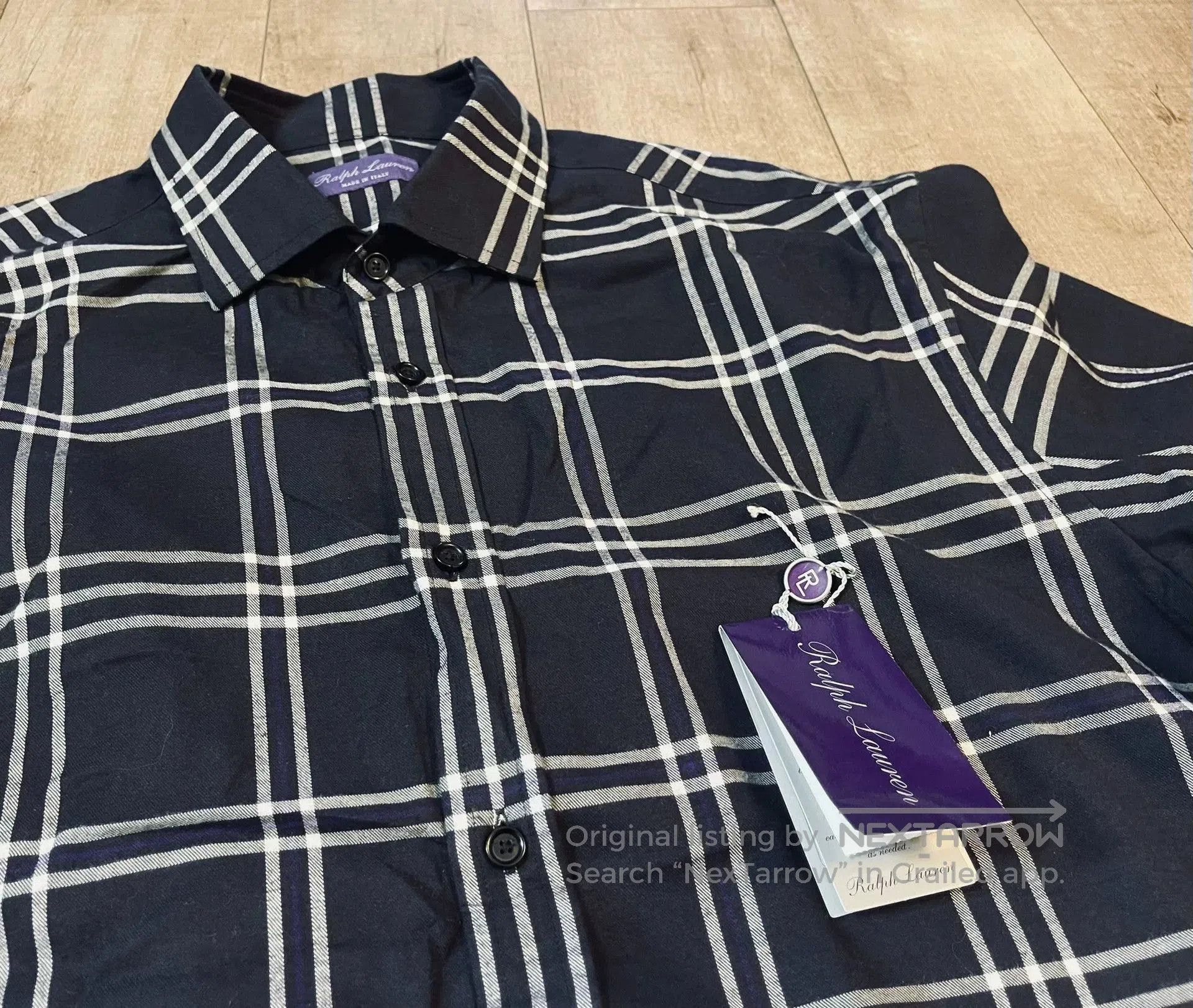 Ralph Lauren Purple Label Ralph Lauren Purple Label Check French Collar Shirt. Size US XL / EU 56 / 4 - 1 Thumbnail