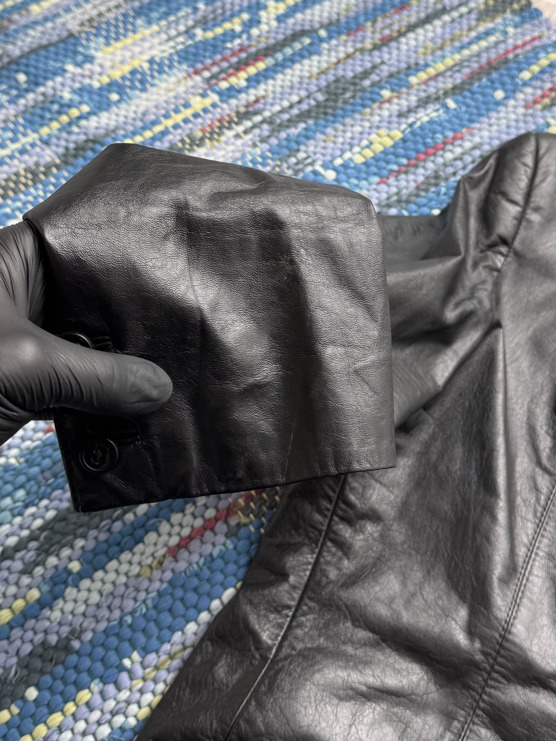 Vintage Vintage Genuine Leather Blazer Jacket Tailored Button Front Size M / US 6-8 / IT 42-44 - 3 Thumbnail