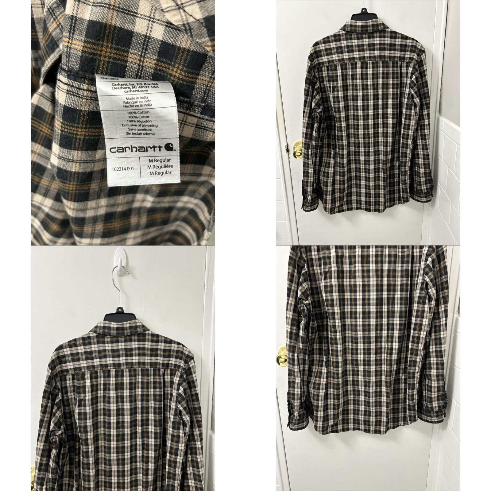 Carhartt Carhartt Shirt Mens M Brown Oxford Plaid Relaxed Button Down L/S Pockets 102214 Size US M / EU 48-50 / 2 - 8 Thumbnail