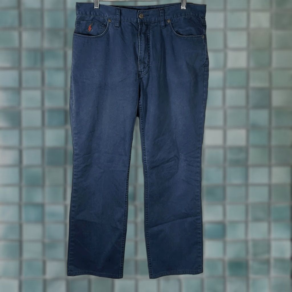 Polo Ralph Lauren Polo Ralph Lauren Pants Navy Blue 36x30 100% Cotton Jeans Men Straight Inseam 30 in Blue Size US M / EU 48-50 / 2 - 1 Thumbnail