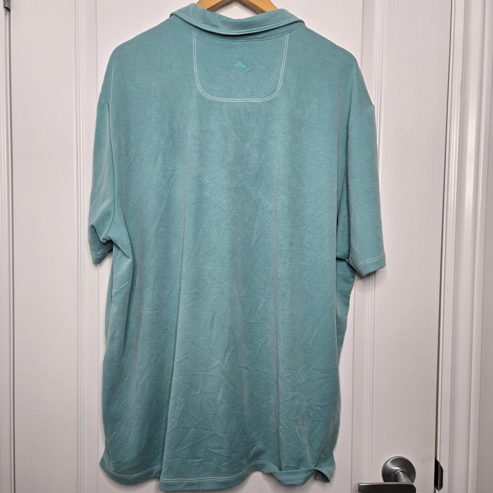 Tommy Bahama Tommy Bahama Shirt Mens XXXL Tencel Green Short Sleeve Polo Size US XXL / EU 58 / 5 - 3 Thumbnail