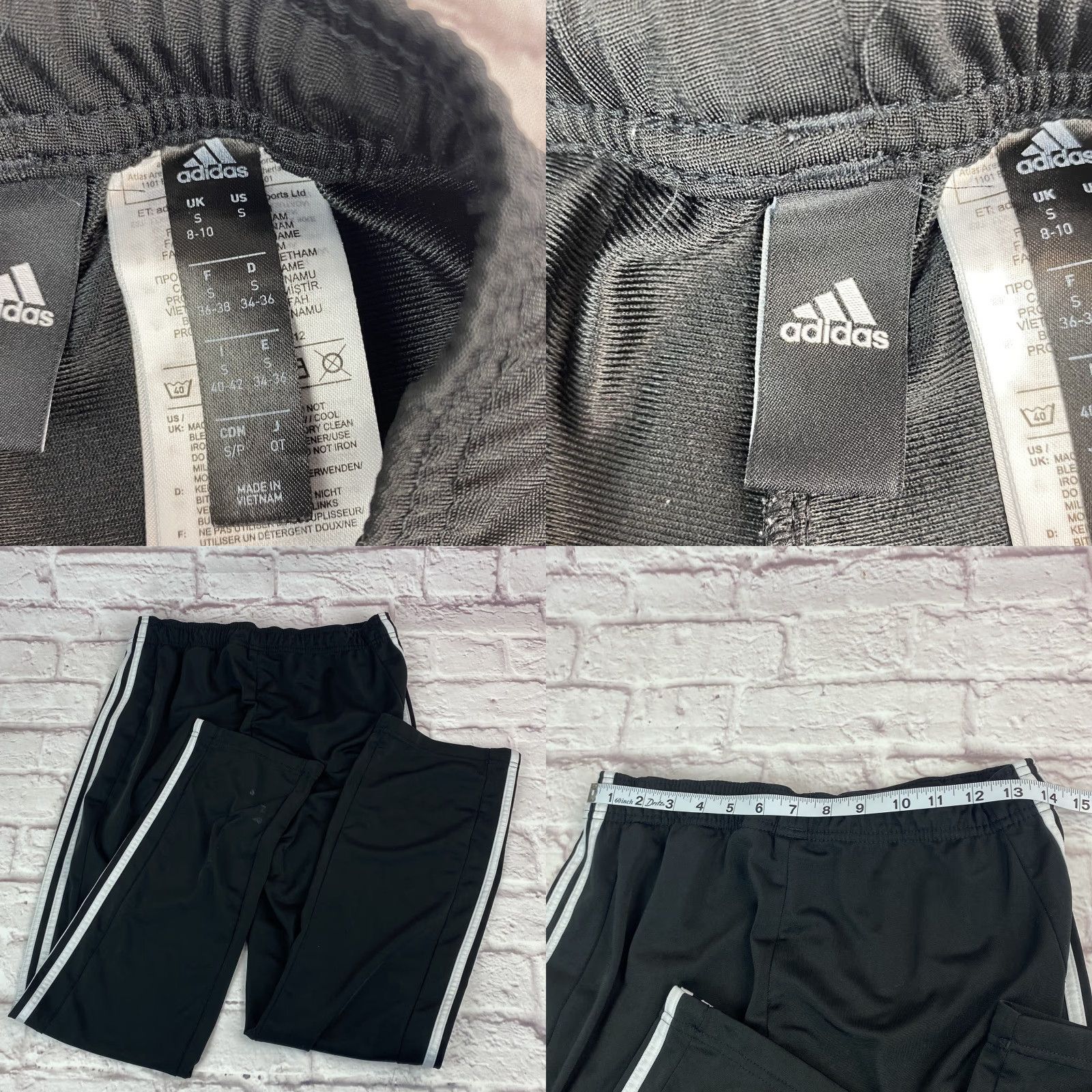 Adidas Adidas Pants Womens Small Black Three Stripes Track Athletic Size 28" / US 6 / IT 42 - 8 Thumbnail