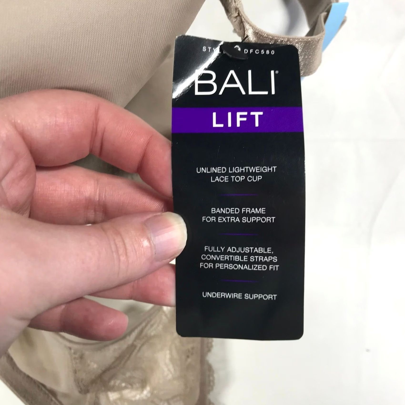 Vintage Bali Bra 42C Unlined Underwire Over the Taupe Lace Trim DFC580 NWT Size ONE SIZE - 7 Thumbnail