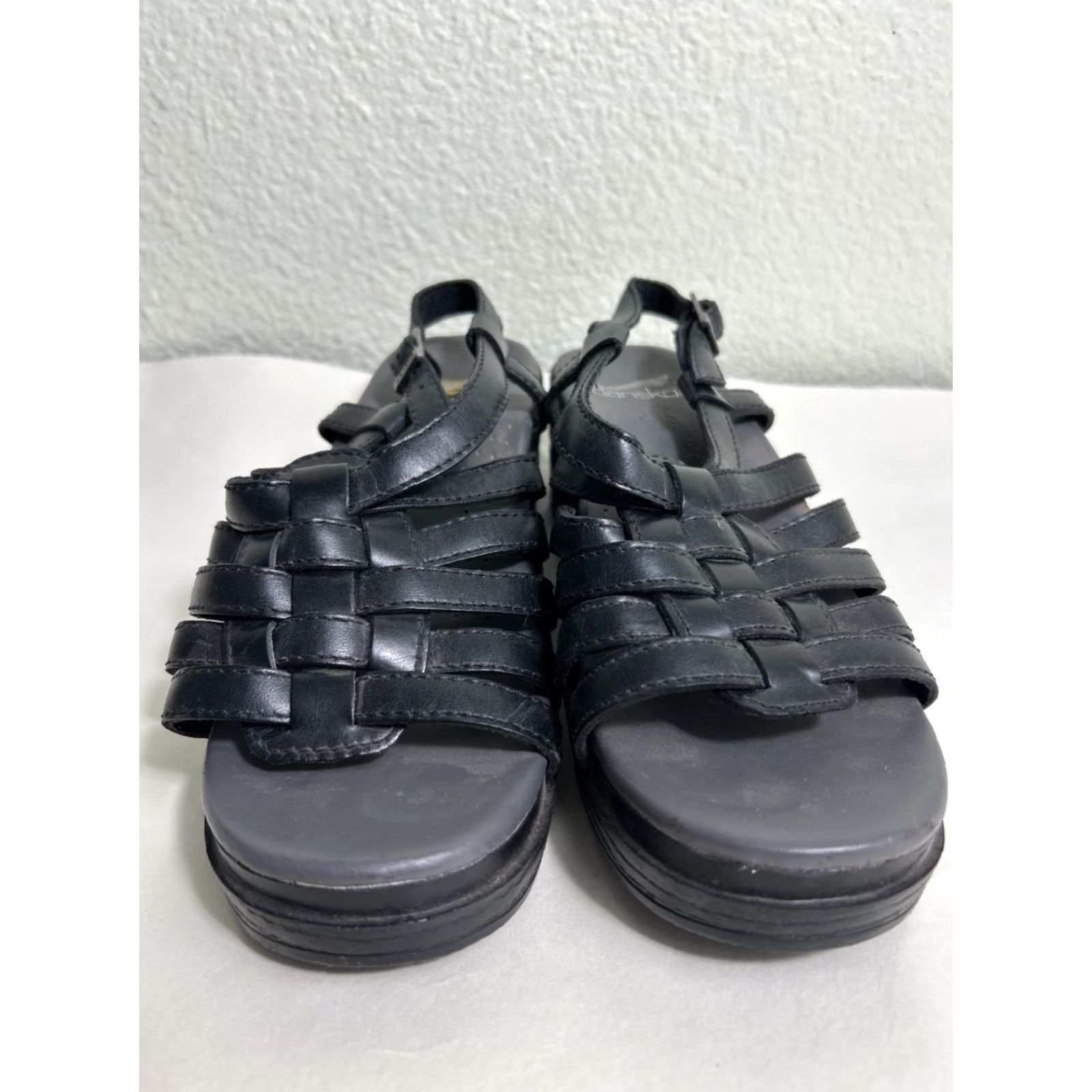Dansko DANSKO Womens Sandal Open Toe Strappy Leather Wedge Black Size 7 US 7 EUR 37 Size US 7 / IT 37 - 6 Thumbnail