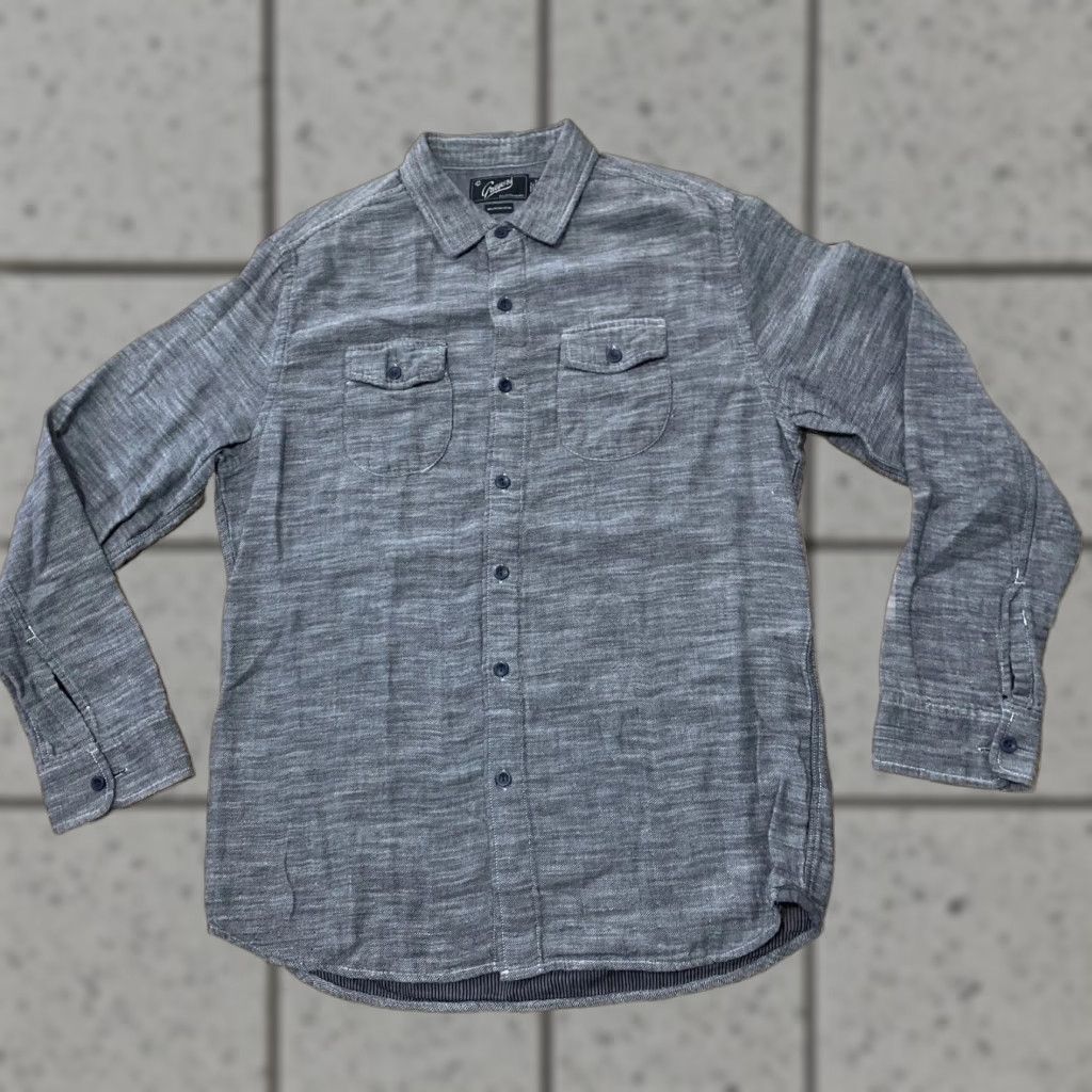 Grayers VINTAGE Grayers Heritage Flannel Shirt Mens Large Solid Gray Button Front Double Pockets Size US L / EU 52-54 / 3 - 1 Thumbnail