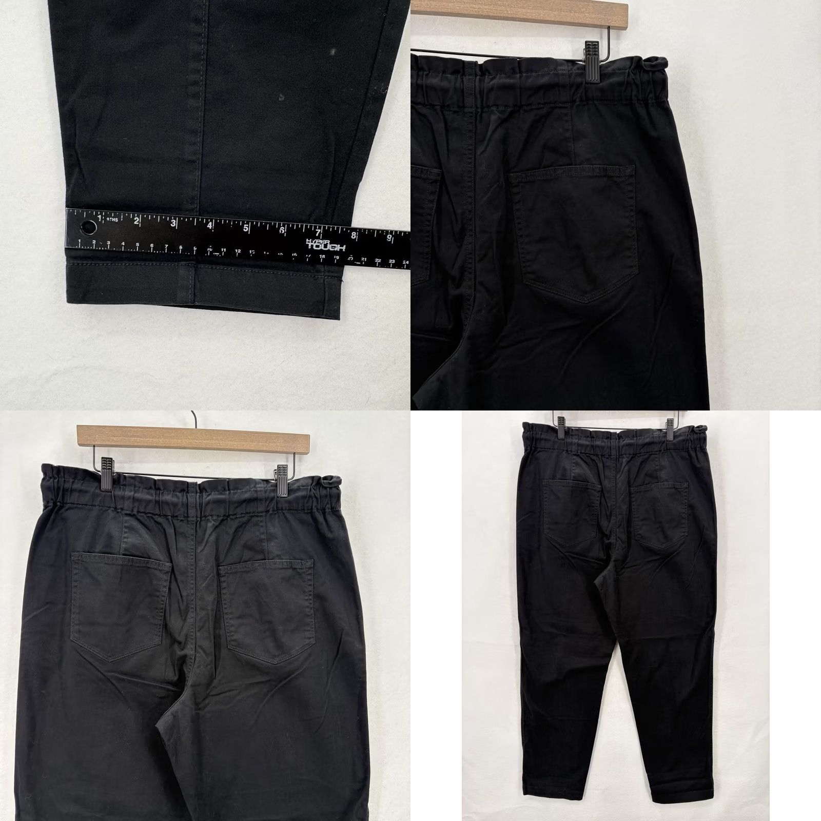 Loft LOFT Pants Womens Large Black Pull On Jogger Ankle Cotton Stretch Casual Lounge Twill Elastic Waist Pockets Stretch Size 36" / US 14 / IT 50 - 9 Thumbnail