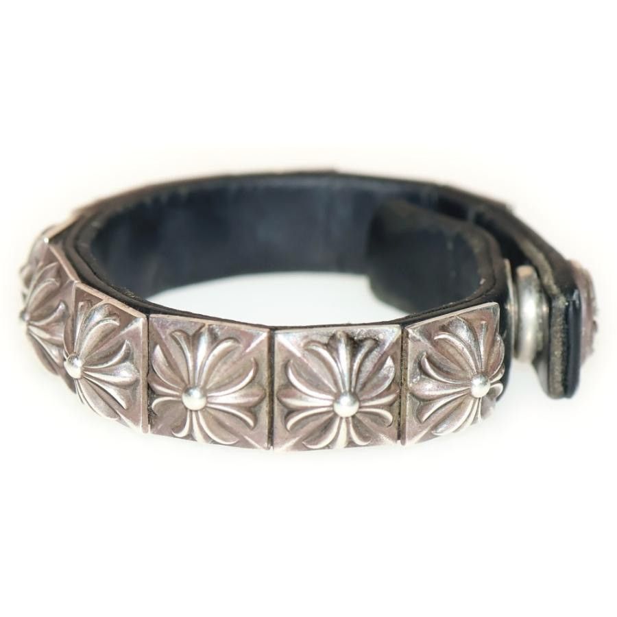Chrome Hearts Chrome Hearts sapphire cross studs leather bracelet Size ONE SIZE - 4 Thumbnail