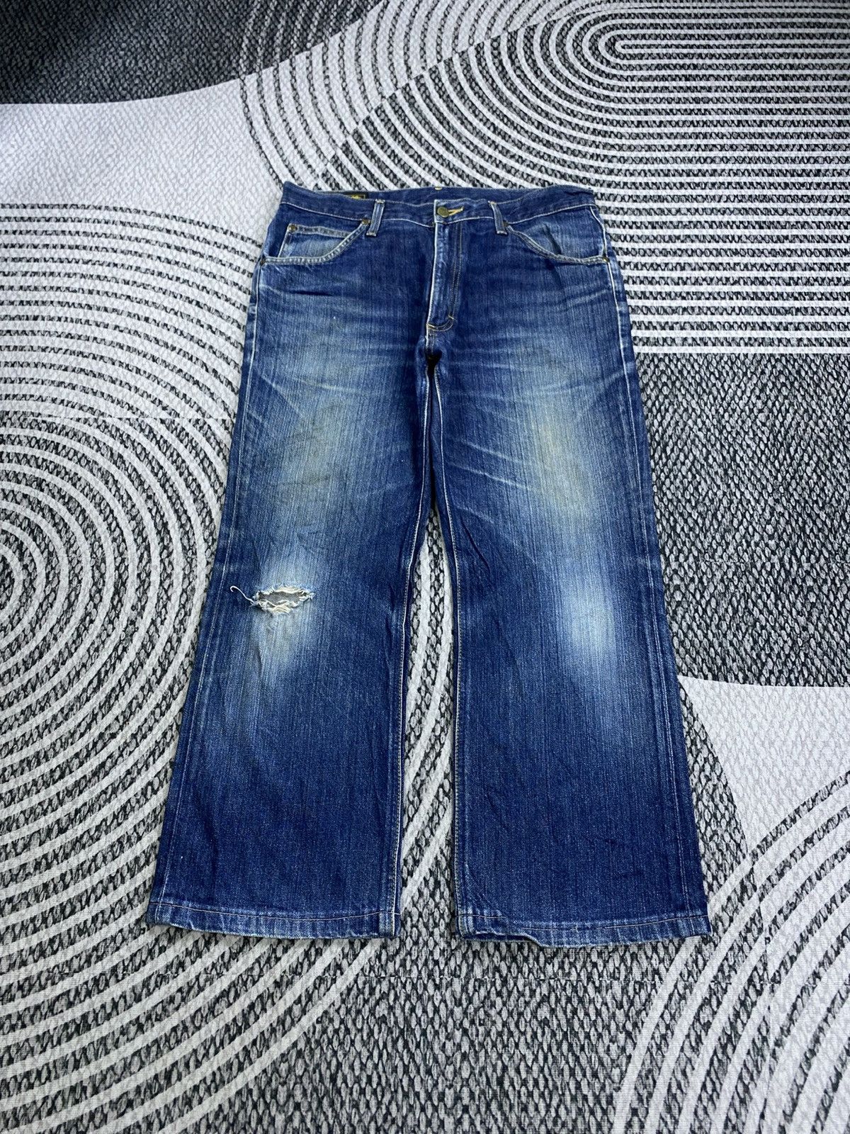 Lee Vintage LEE Blue Wash Distressed Denim Pants Size US 34 / EU 50 - 1 Thumbnail